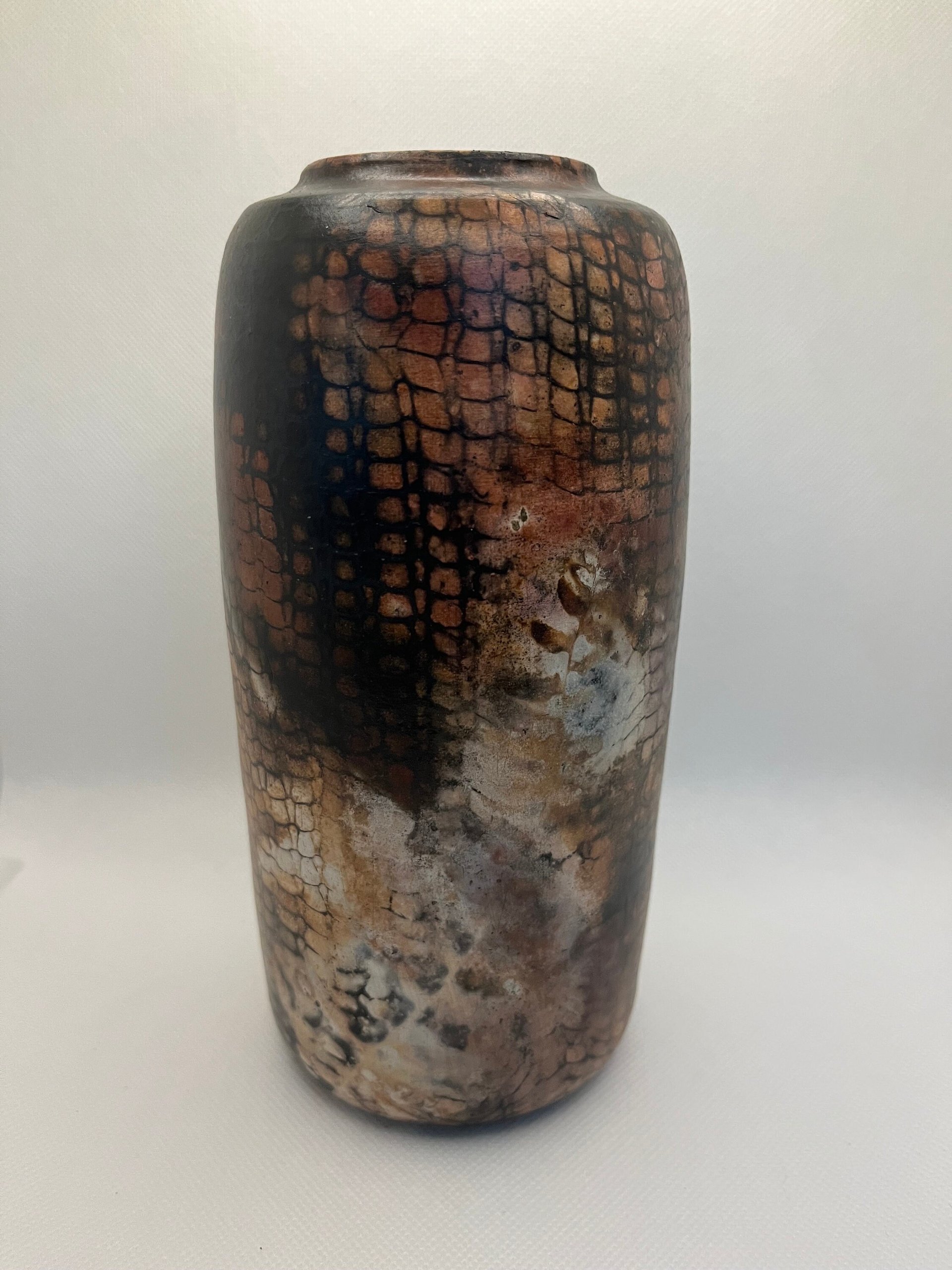 Tall Pit Fired Ceramic Vase