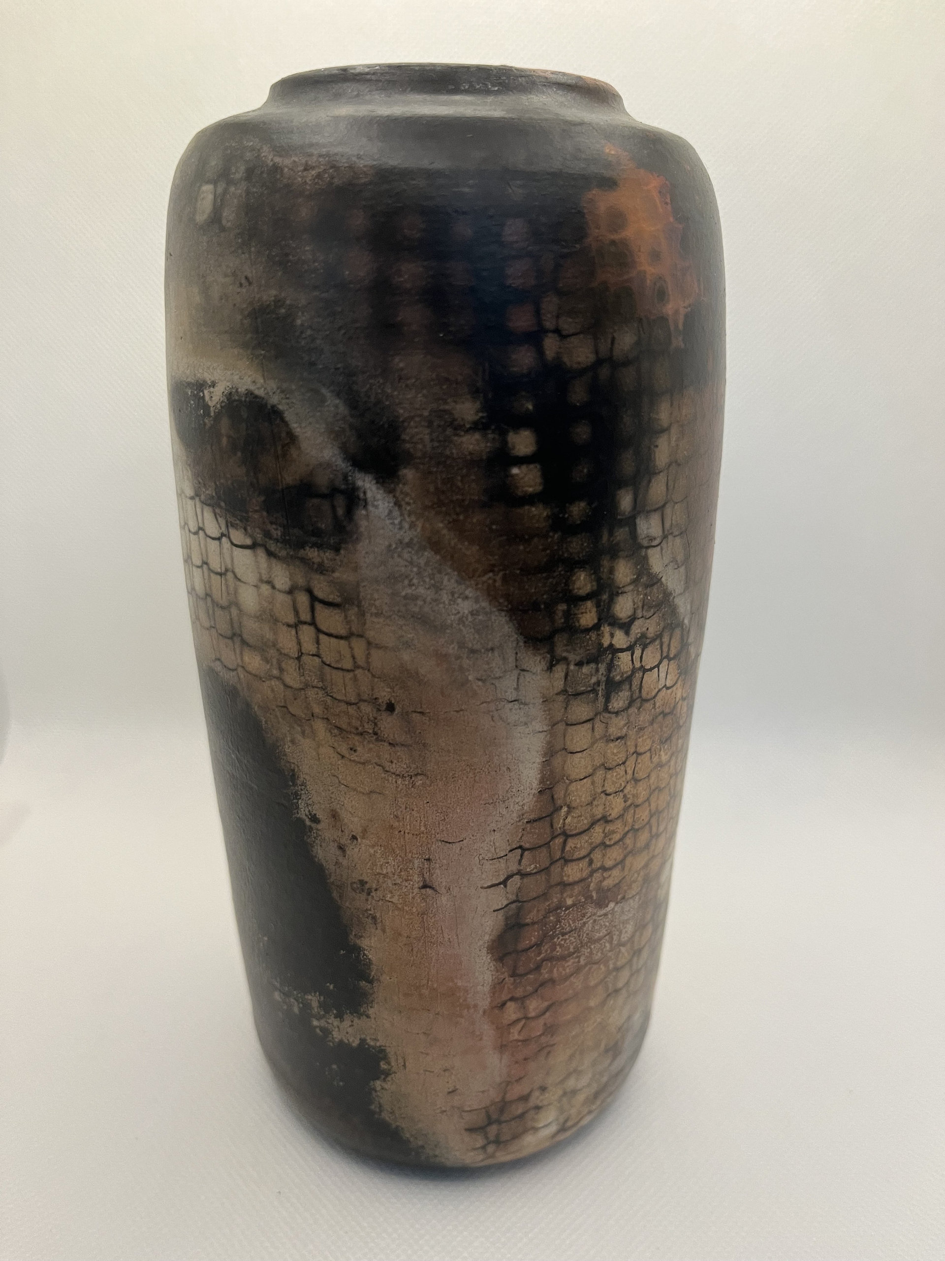 Tall Pit Fired Ceramic Vase