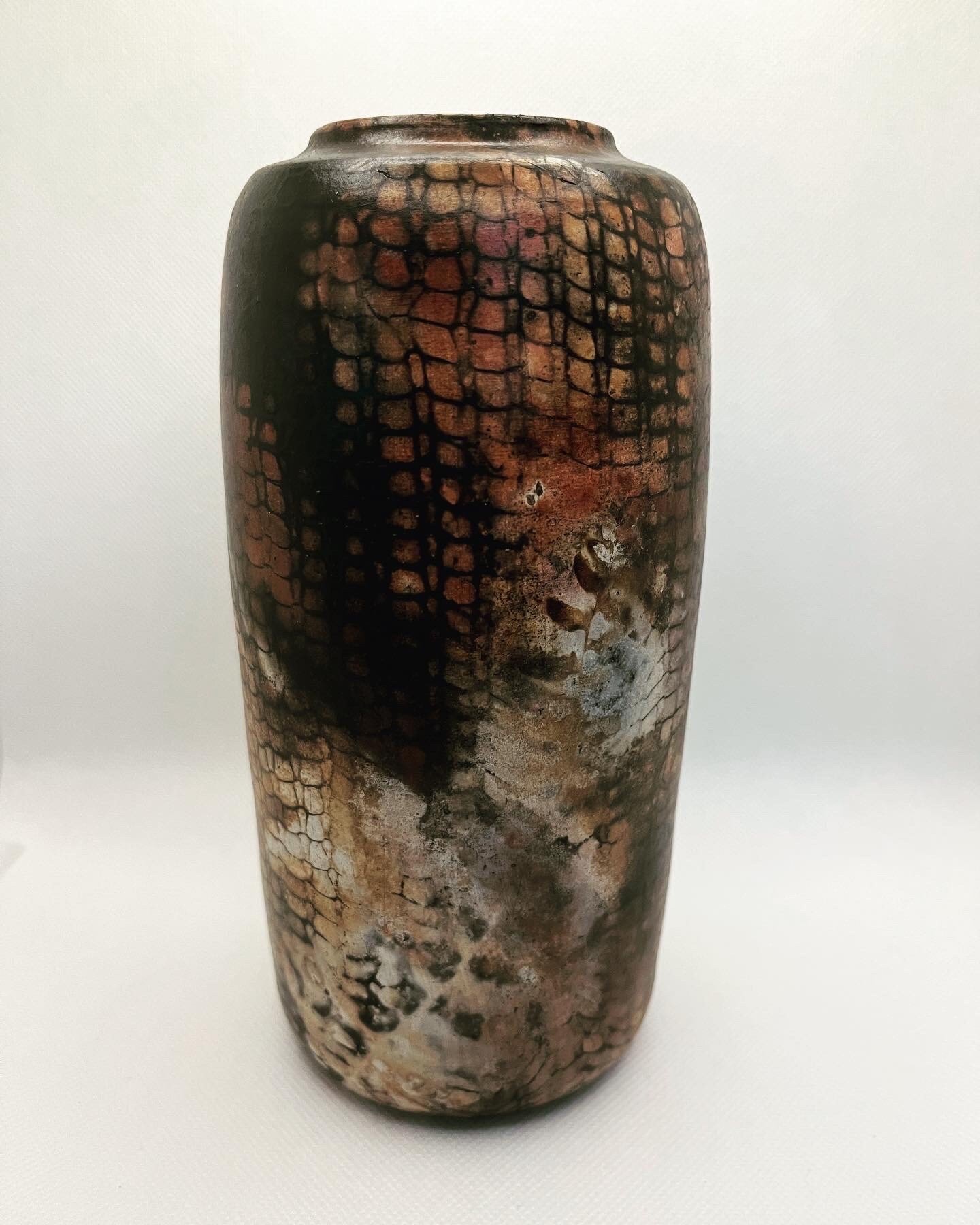 Tall Pit Fired Ceramic Vase