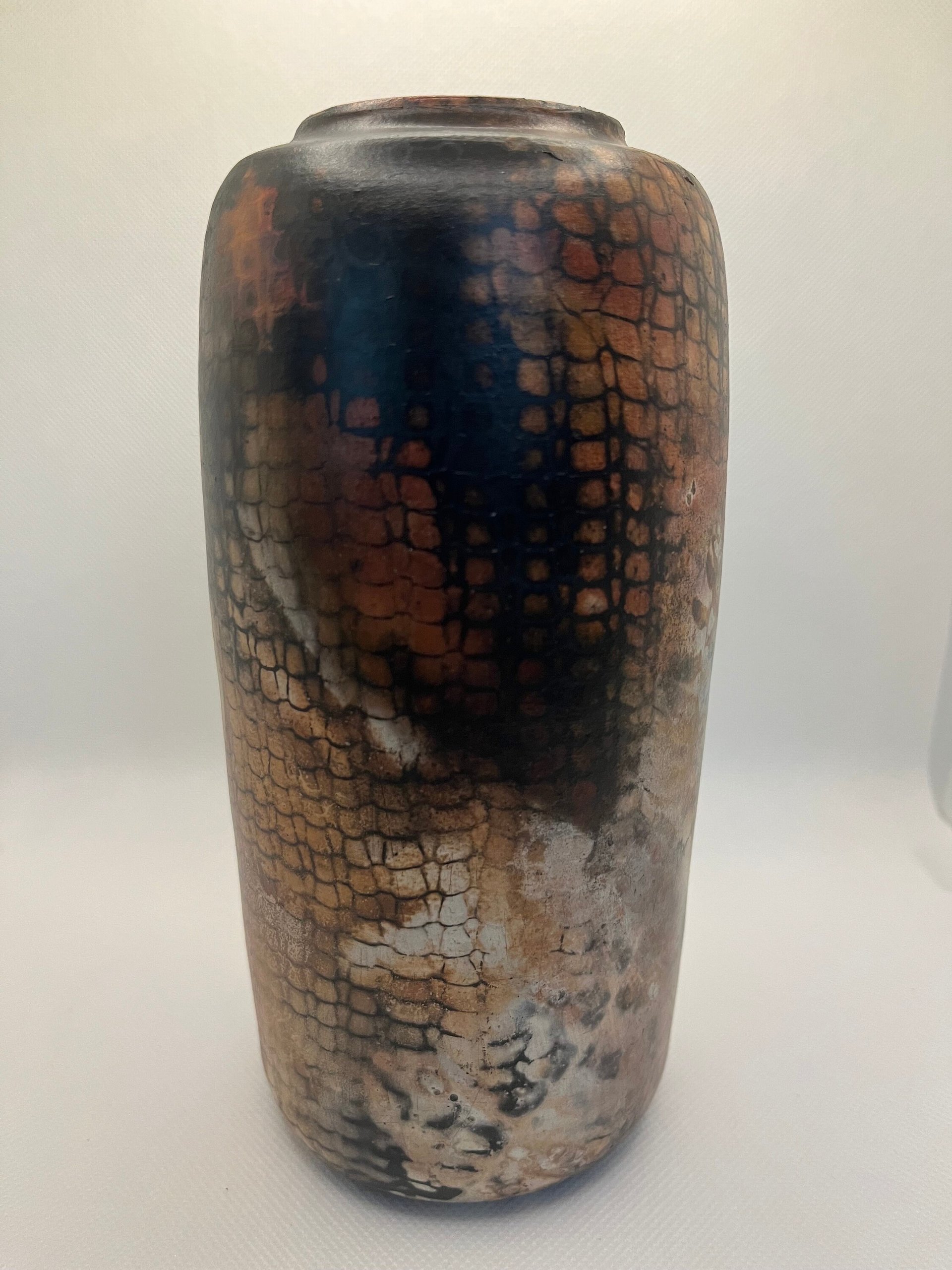 Tall Pit Fired Ceramic Vase