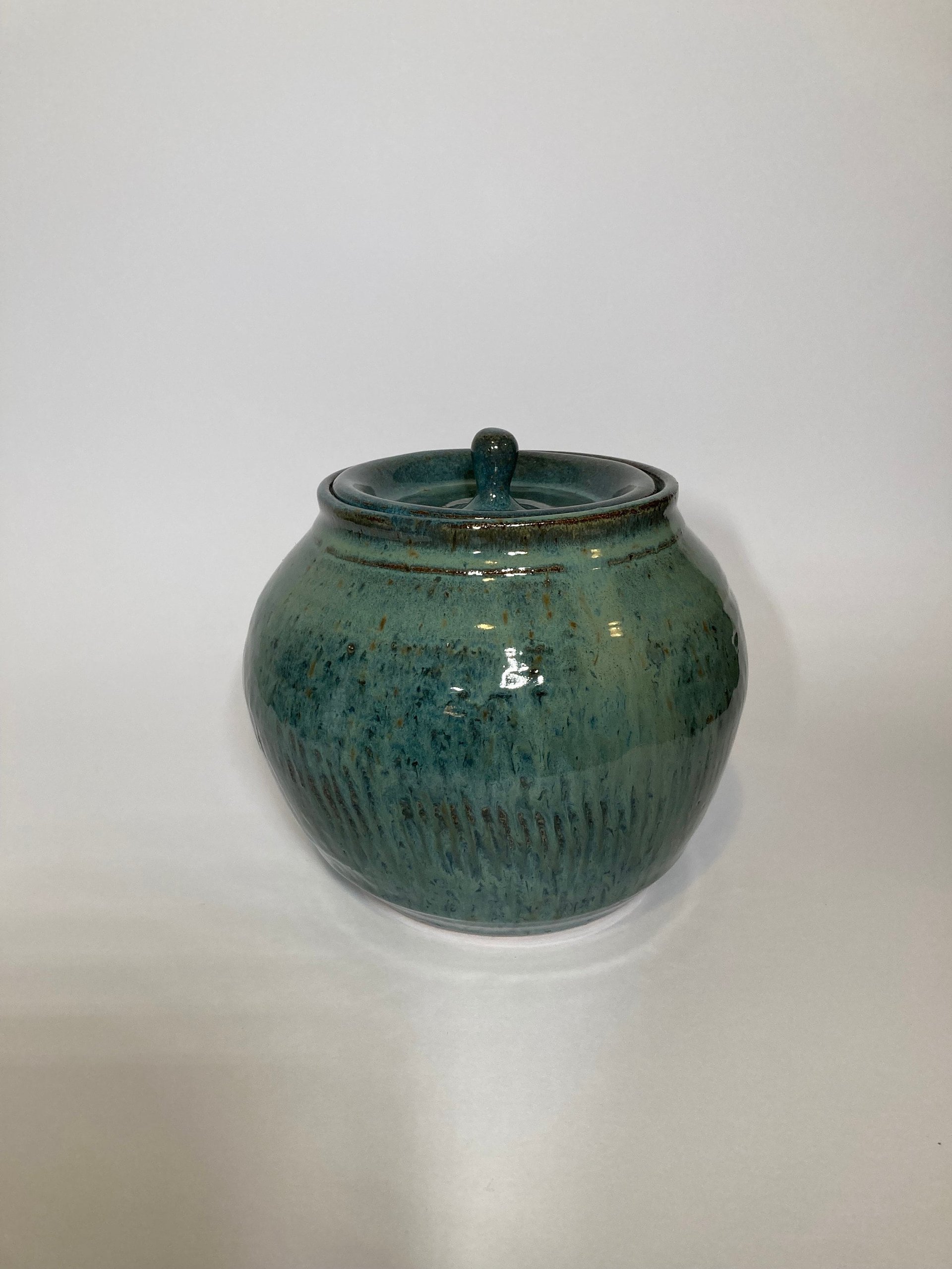Hand-made Blue Ceramic Lidded Jar