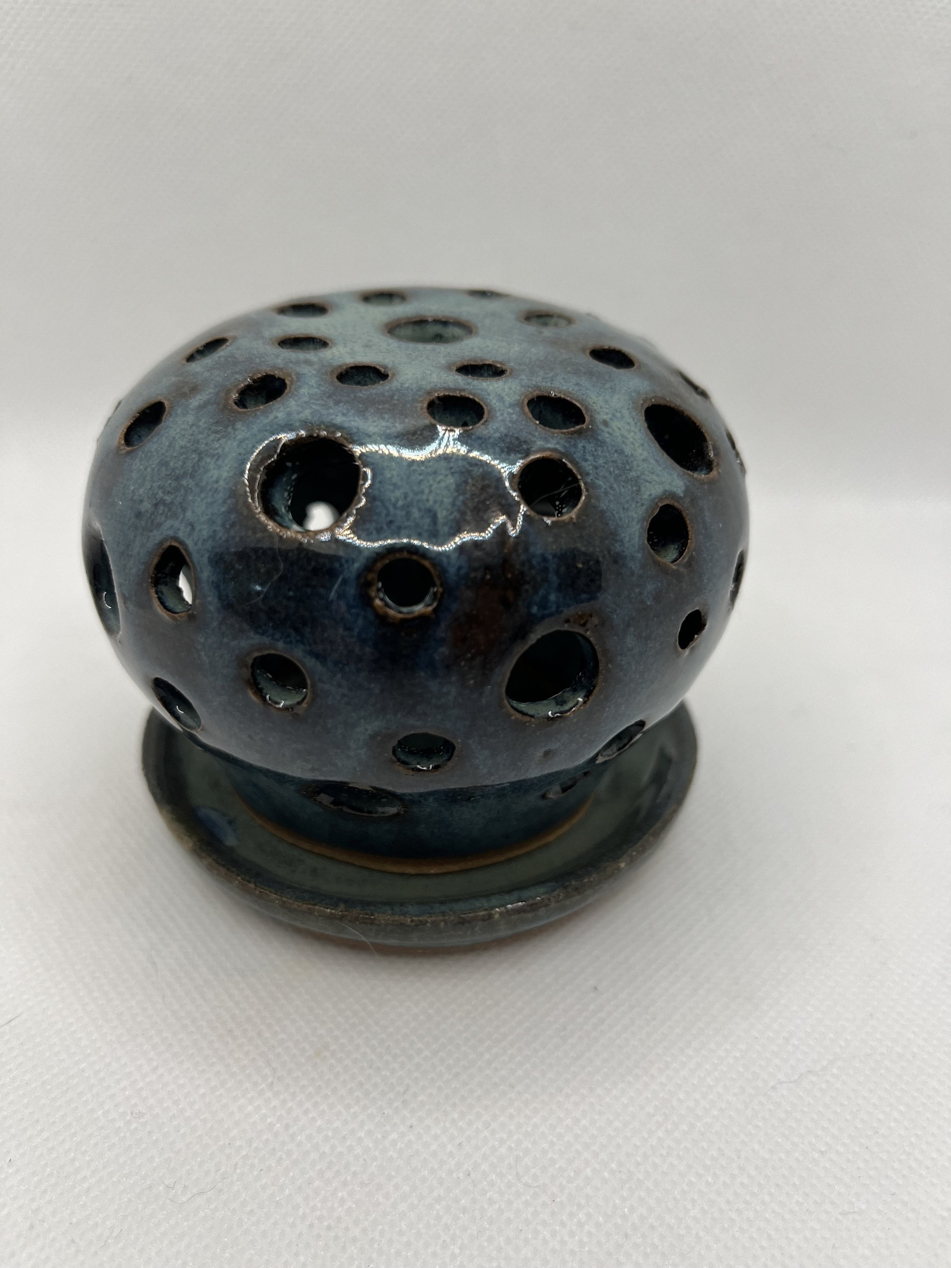 Hand Carved Blue-Green Luminary