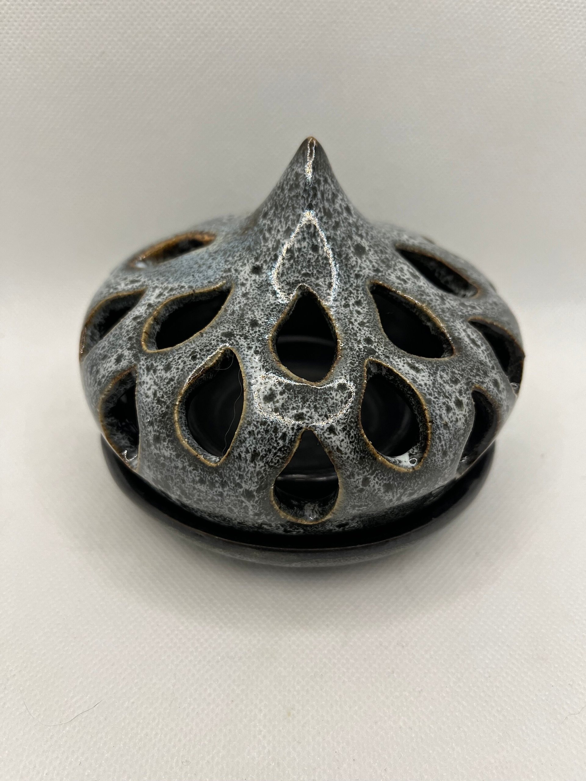 Hand Carved Black and White Luminary
