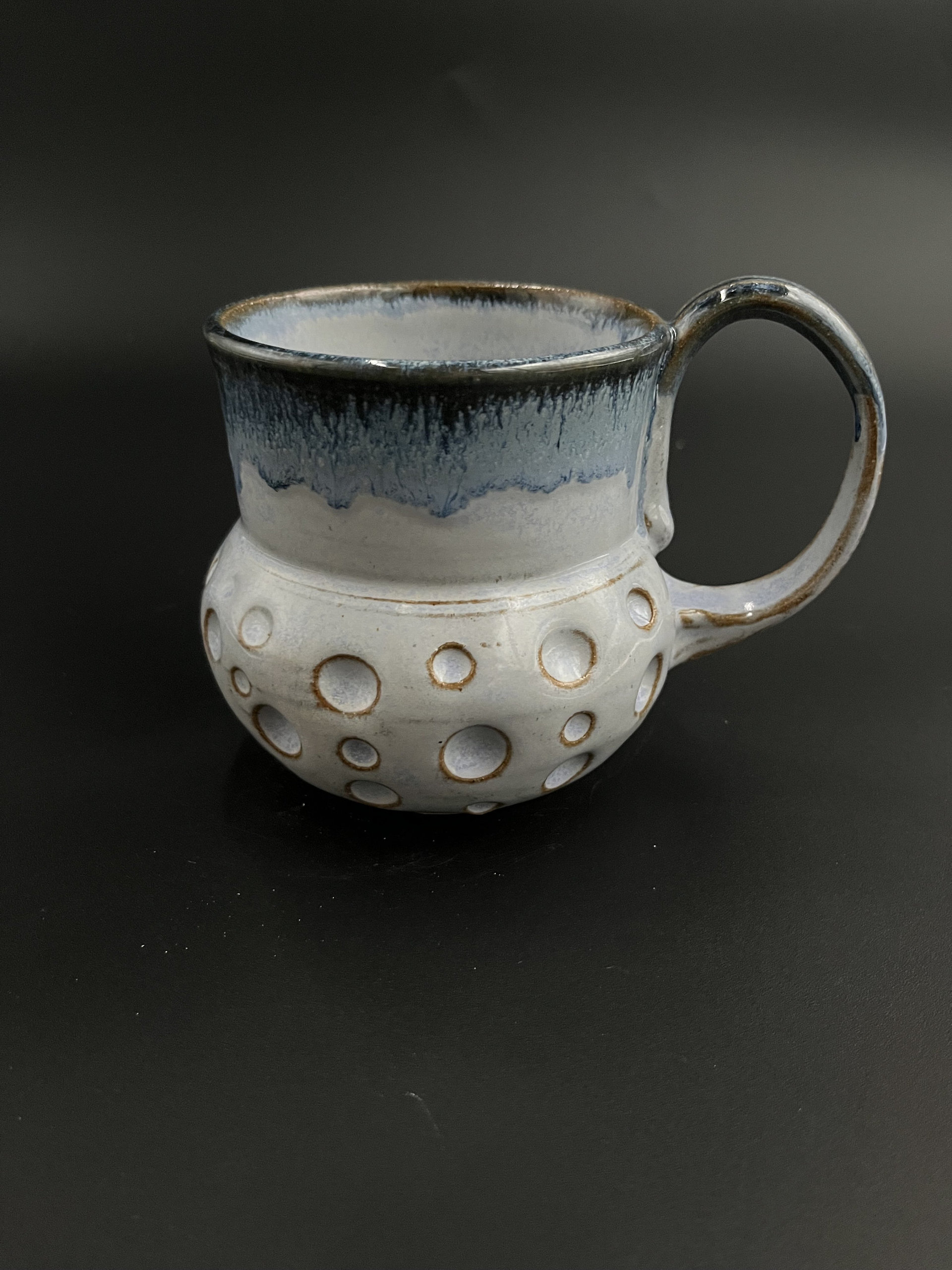 Handmade Ceramic Blue Polka-dot Mug