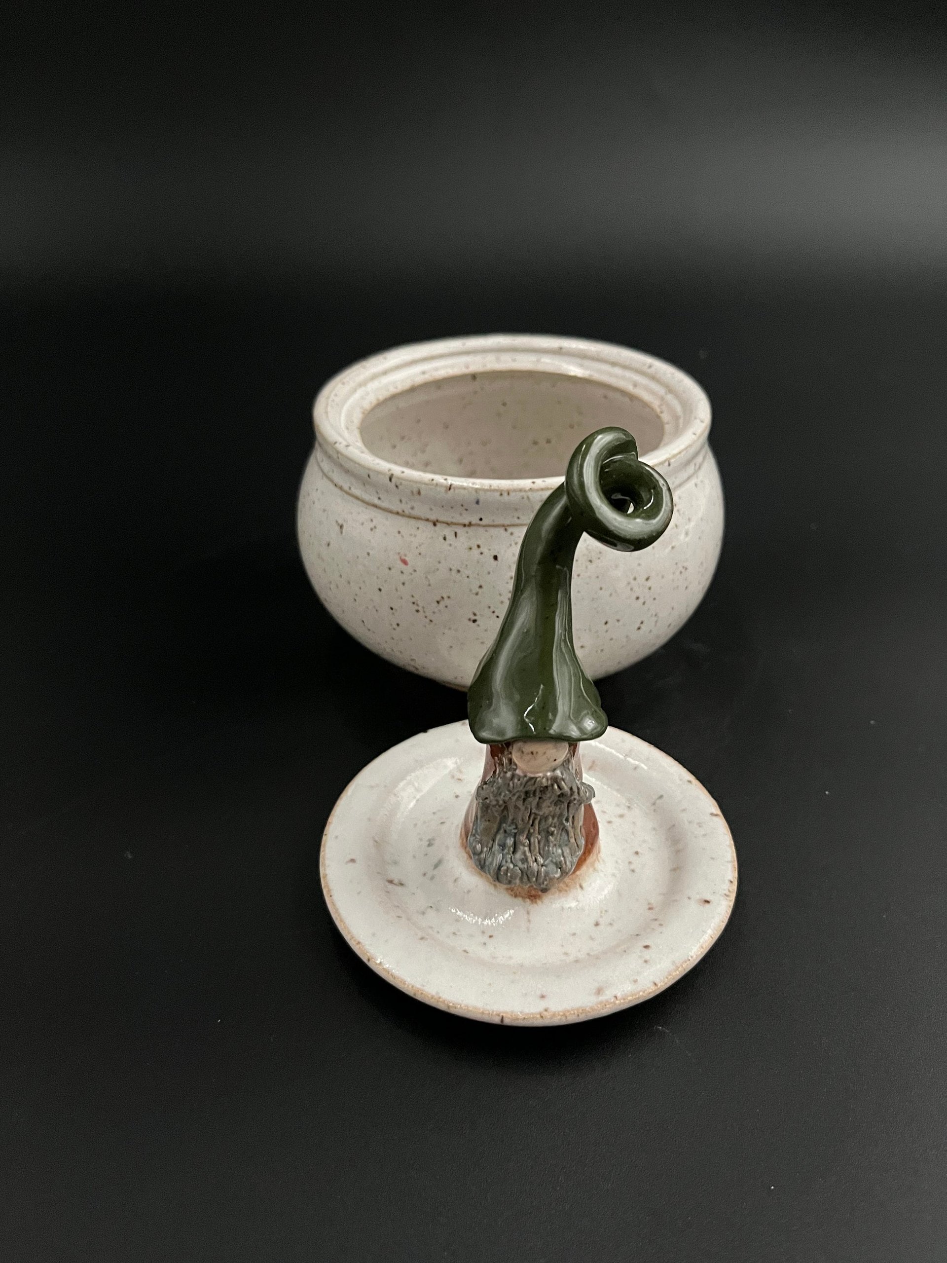 Handmade Ceramic Gnome Lidded Jar