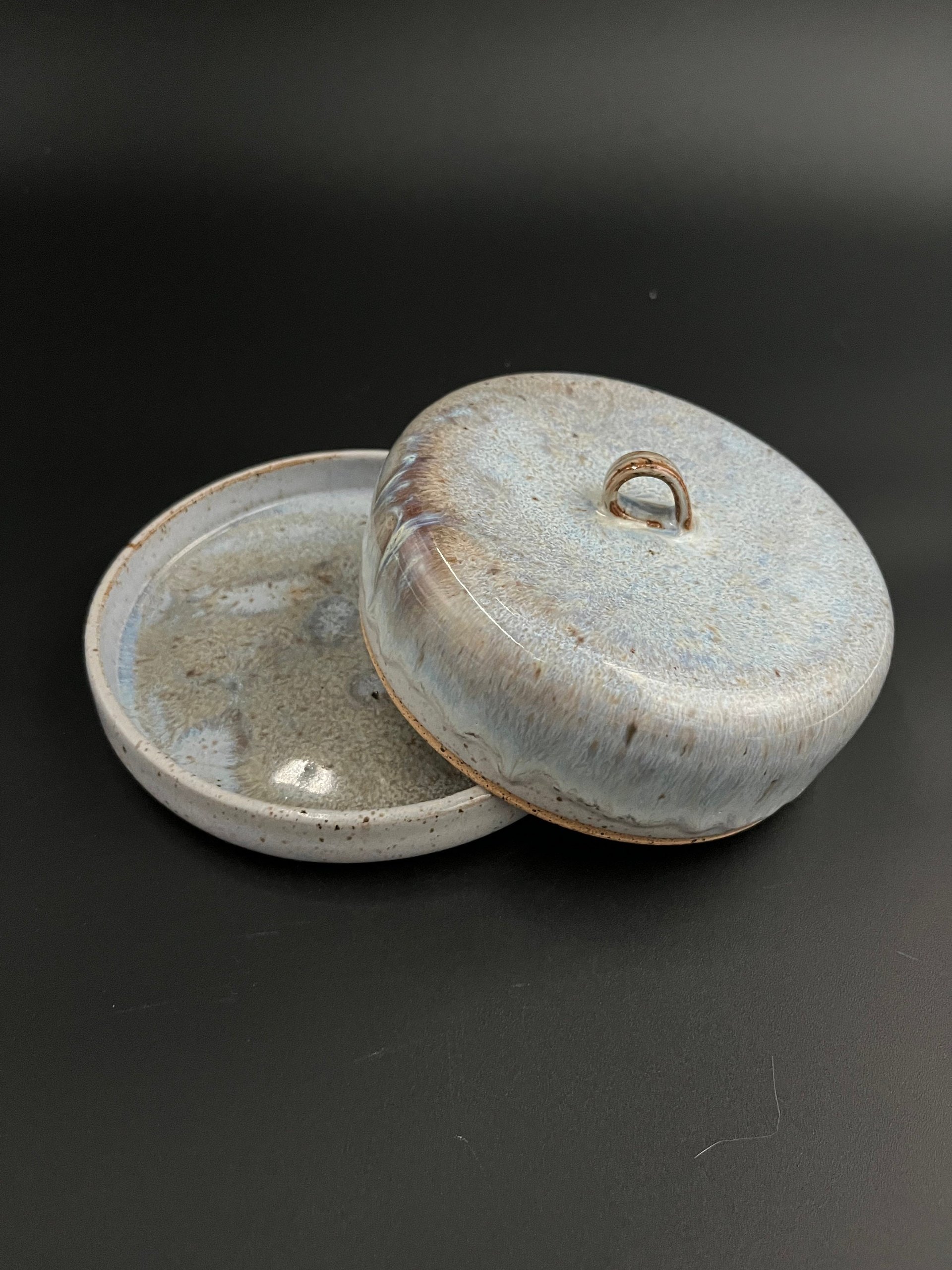 Handmade Blue Ceramic Butter Dish