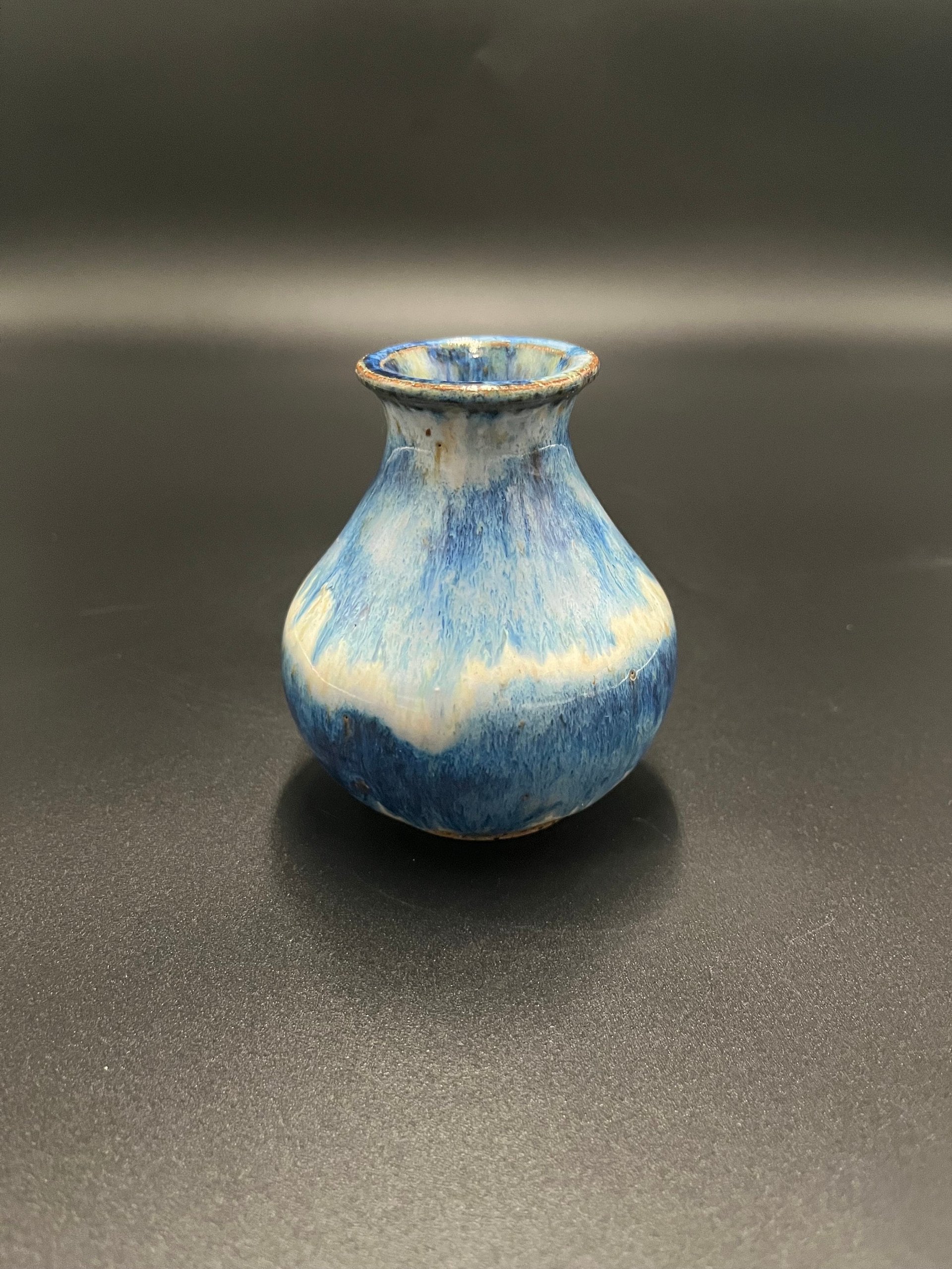 Handmade Blue and White Ceramic Bud Vase