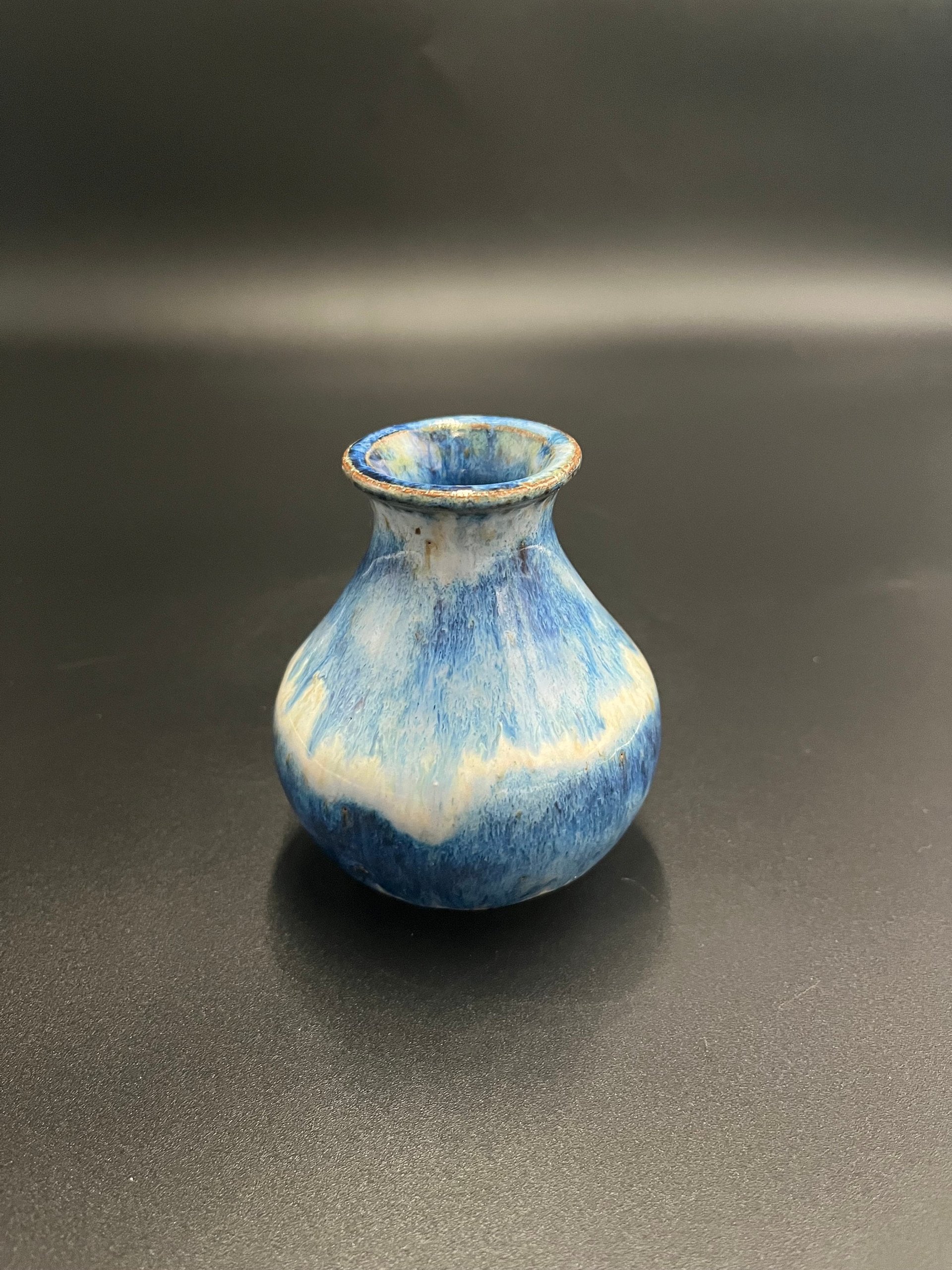 Handmade Blue and White Ceramic Bud Vase