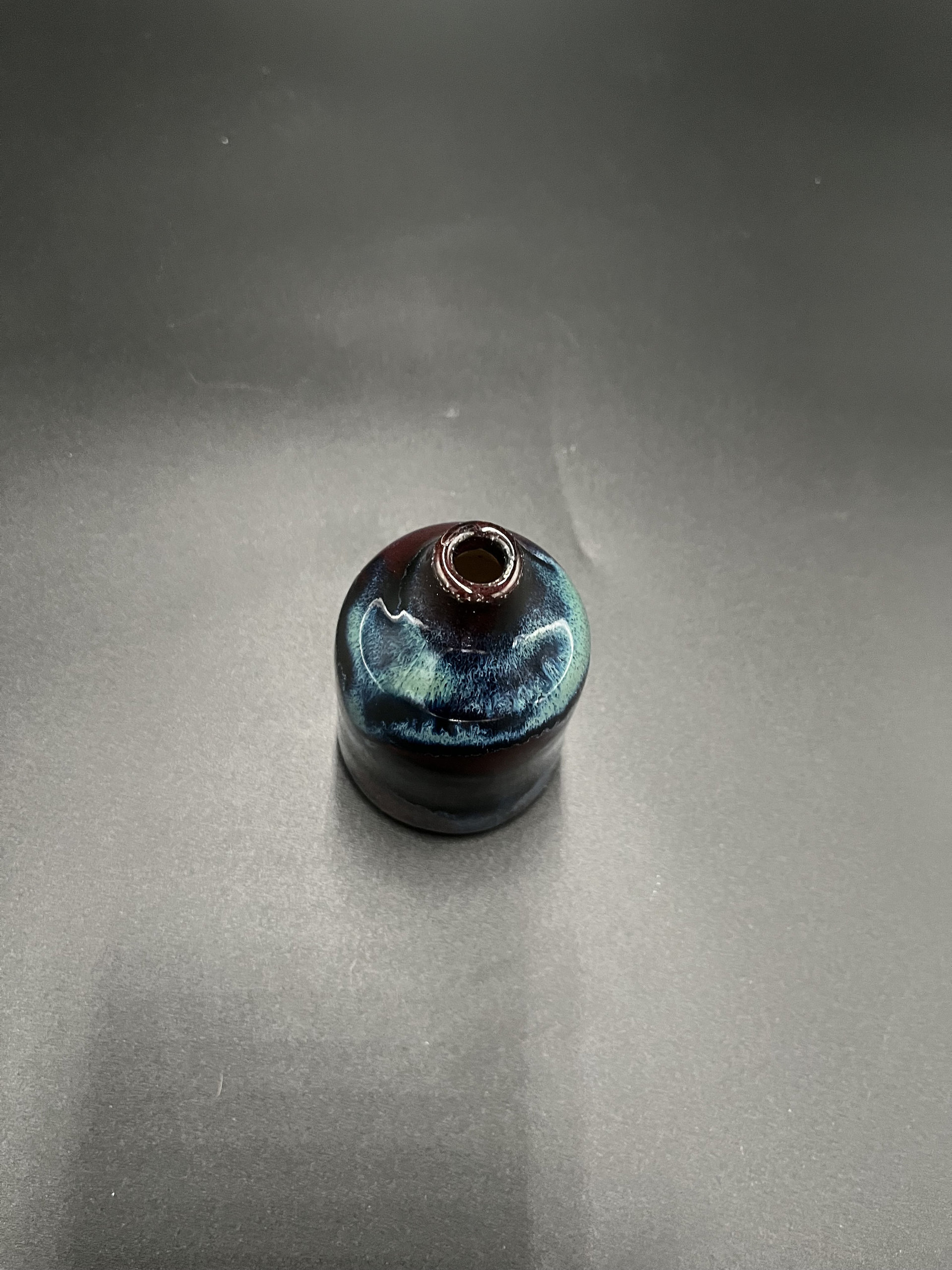 Handmade Northern Lights Ceramic Bud Vase