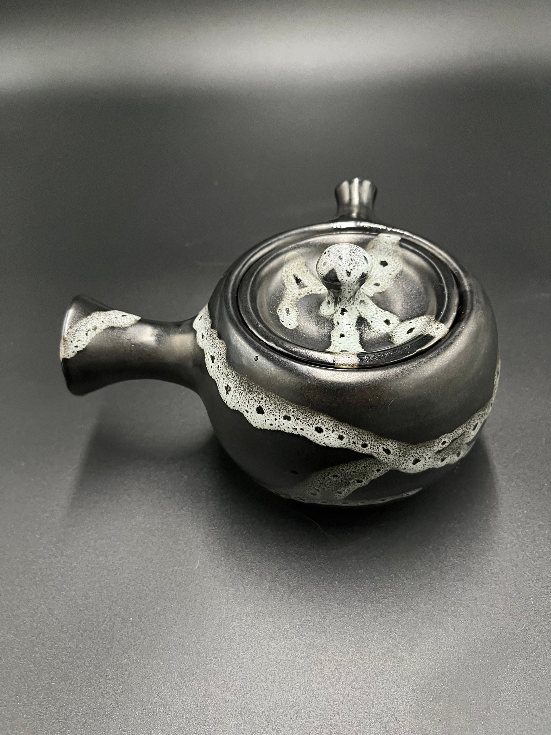 Handmade Black and White Ceramic Tea Pot