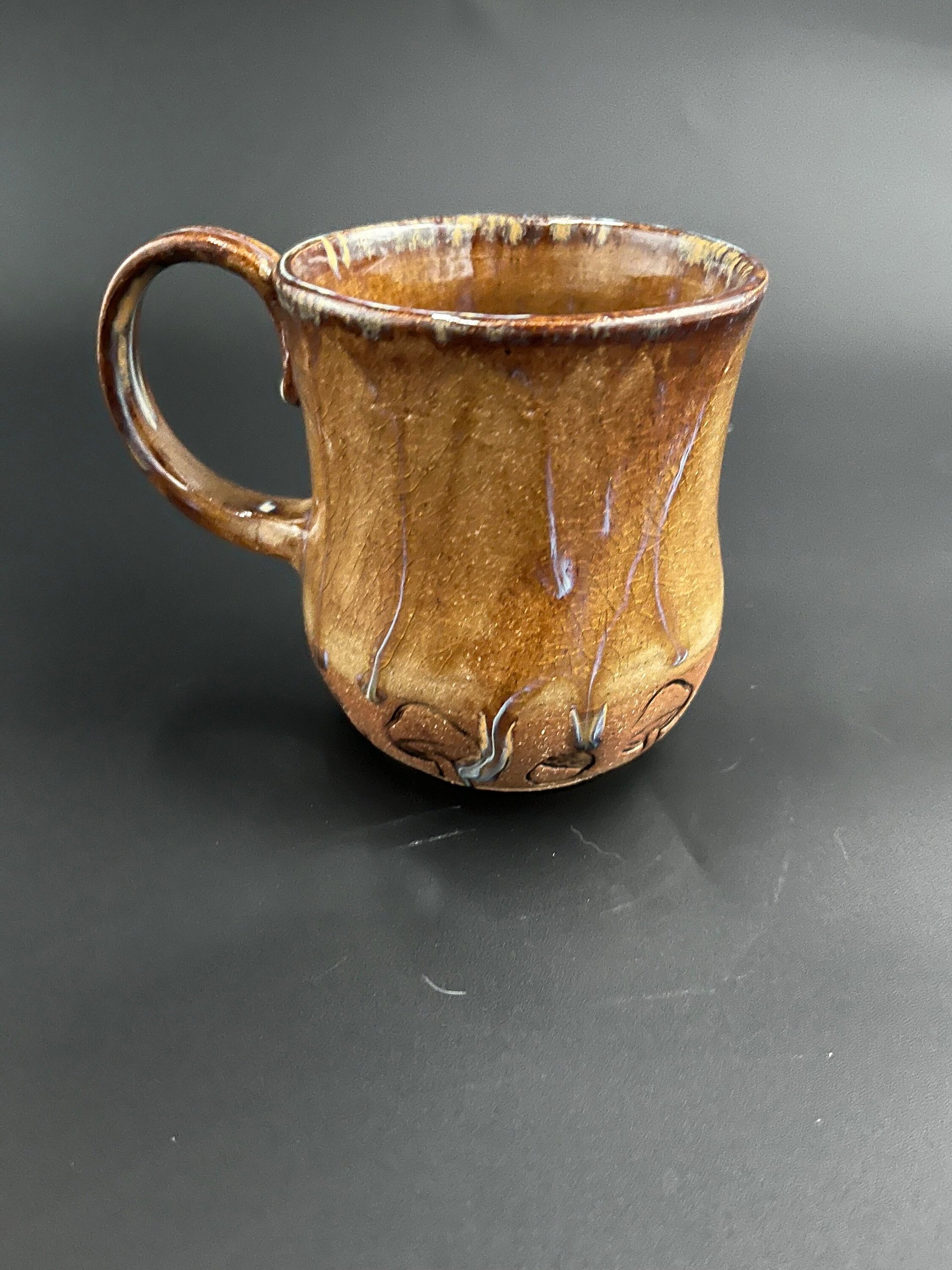 Handmade Ceramic Honey Glazed Forest Inspired Mug