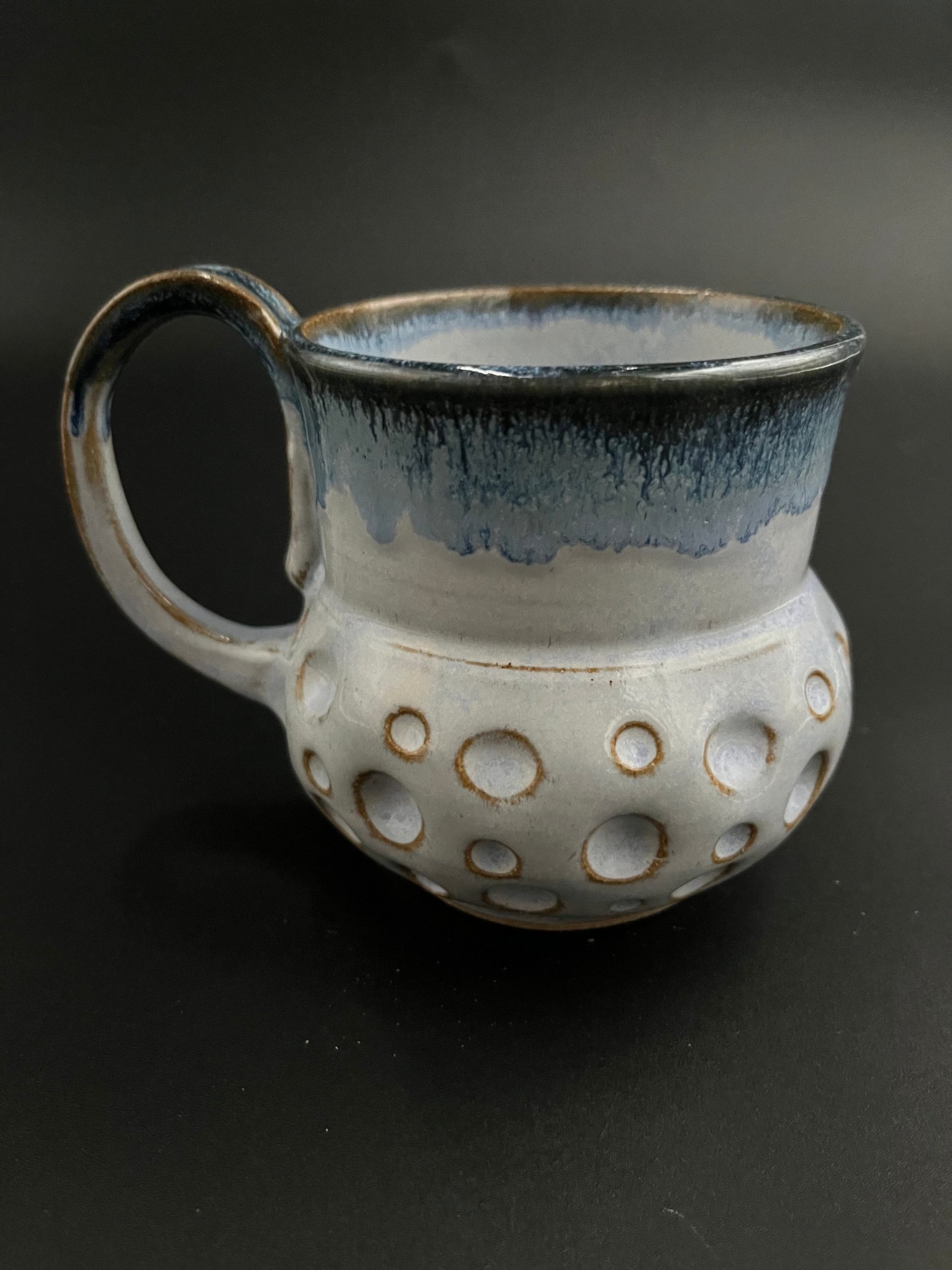 Handmade Ceramic Blue Polka-dot Mug
