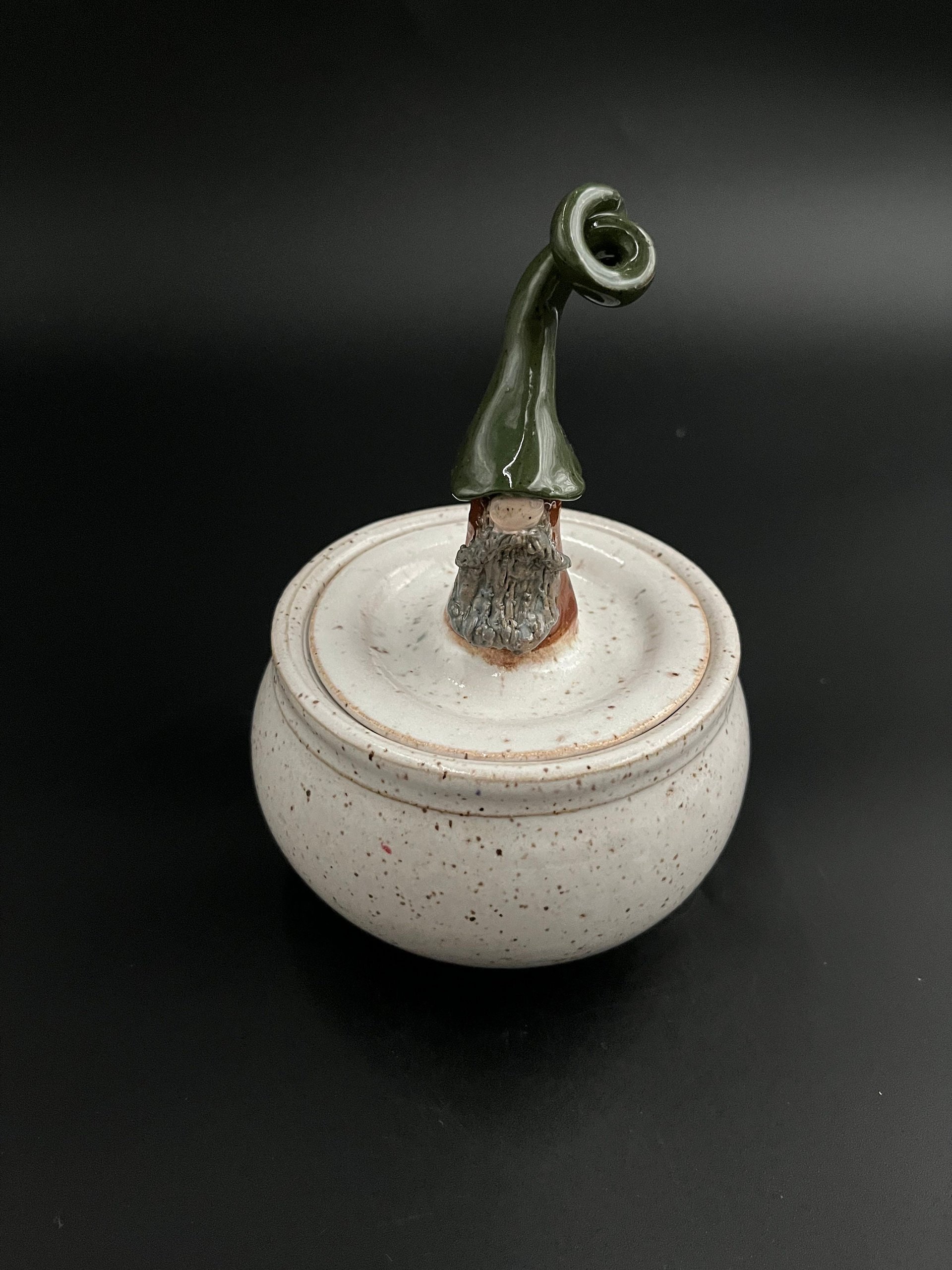 Handmade Ceramic Gnome Lidded Jar