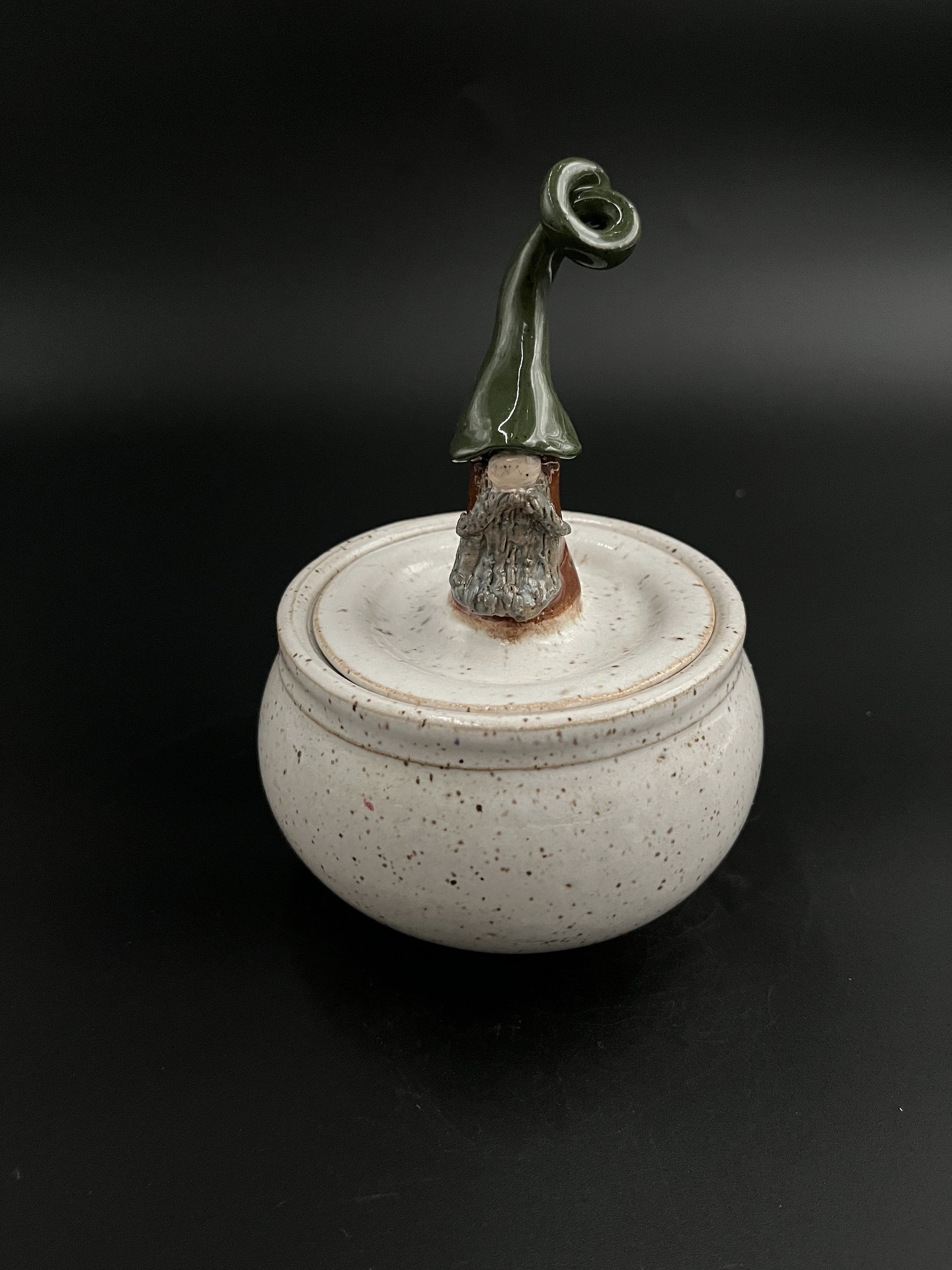 Handmade Ceramic Gnome Lidded Jar