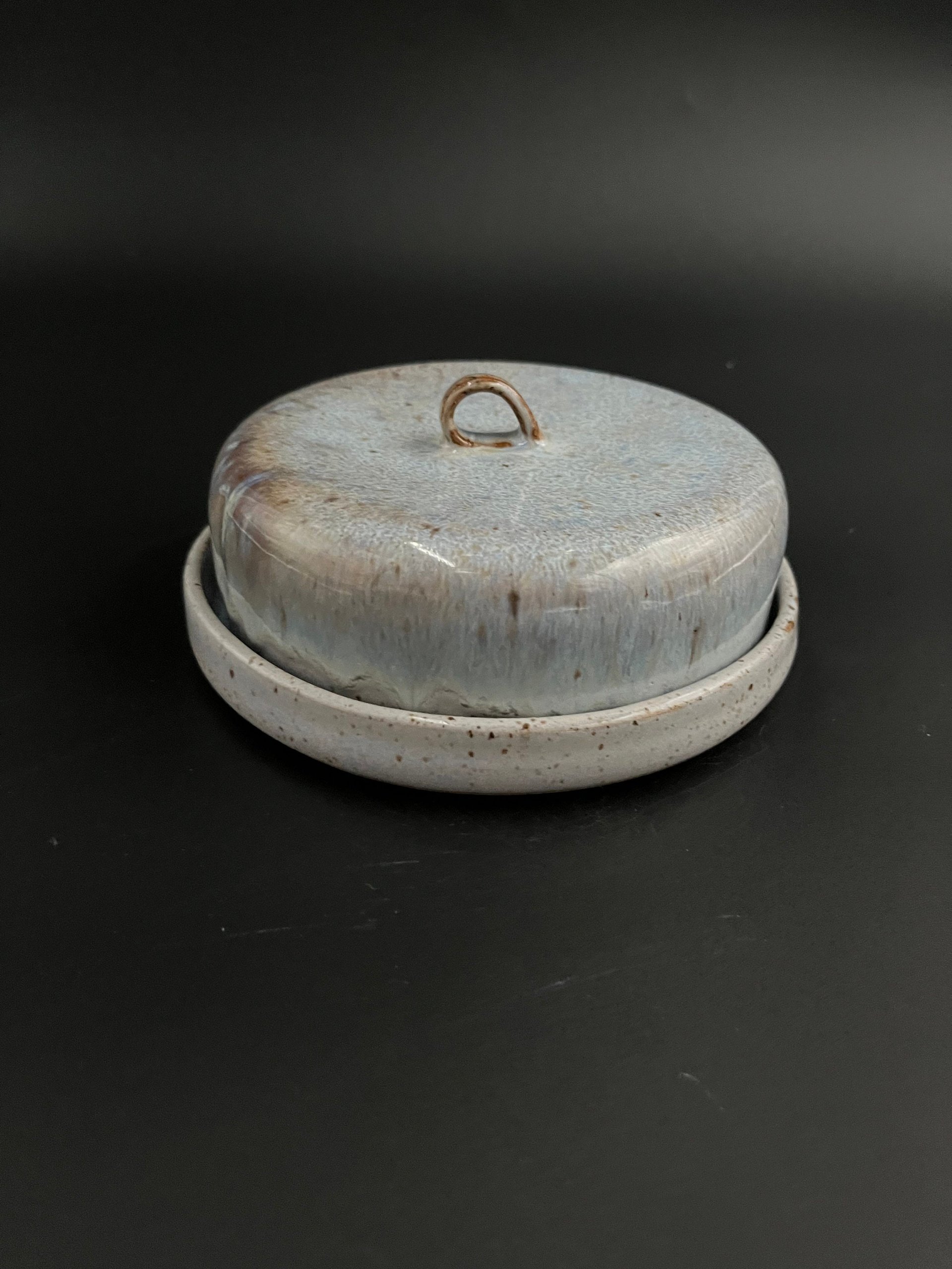 Handmade Blue Ceramic Butter Dish