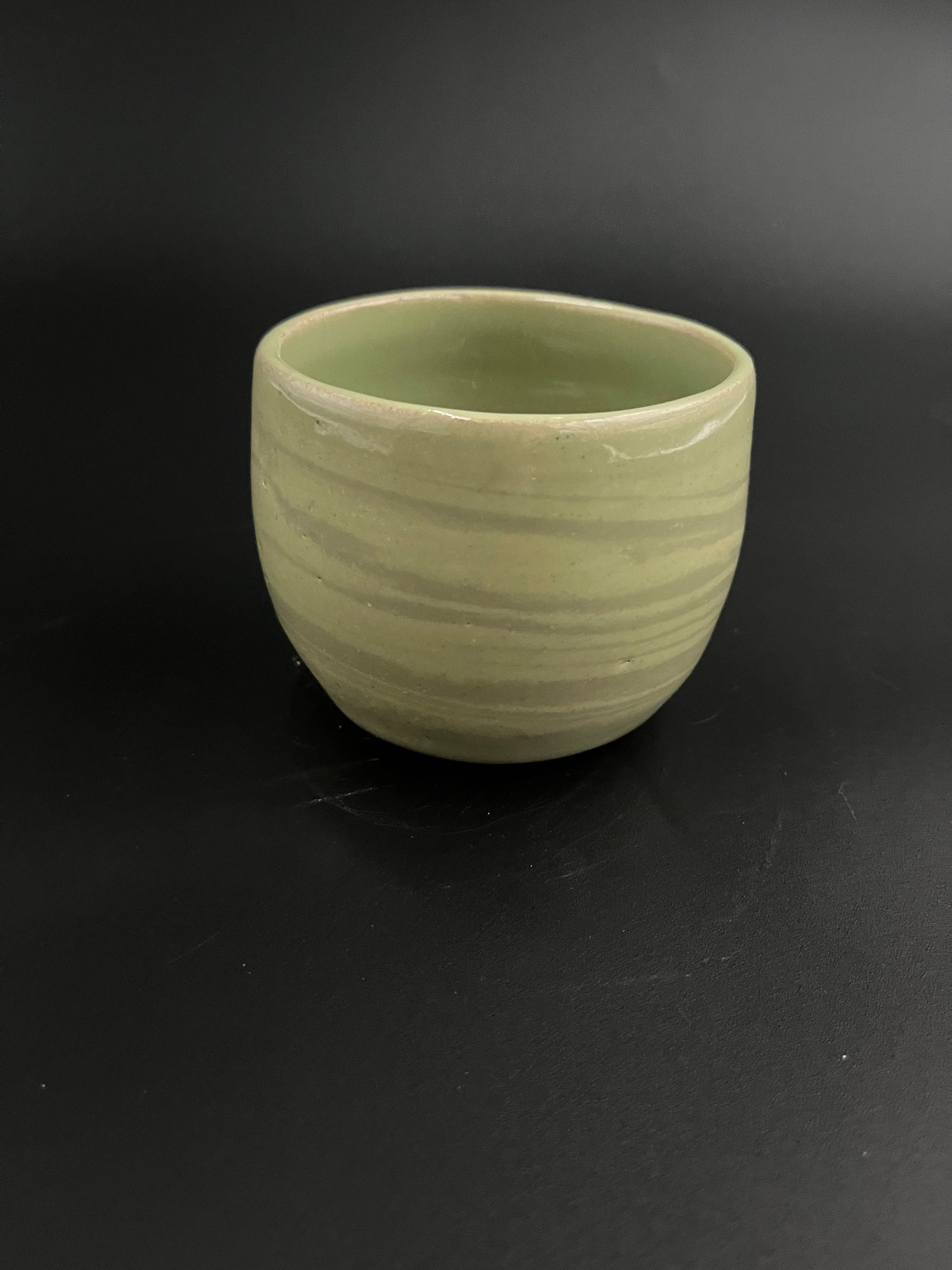 Handmade Marbled Green Ceramic Cup