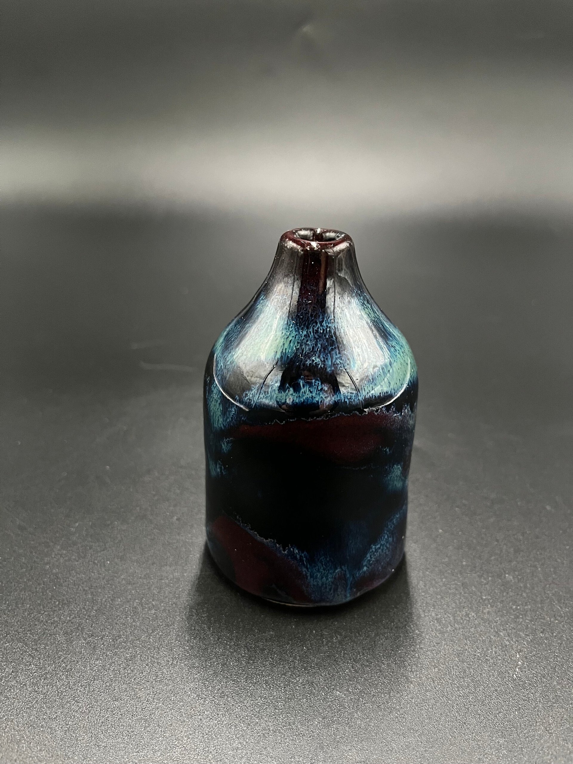 Handmade Northern Lights Ceramic Bud Vase