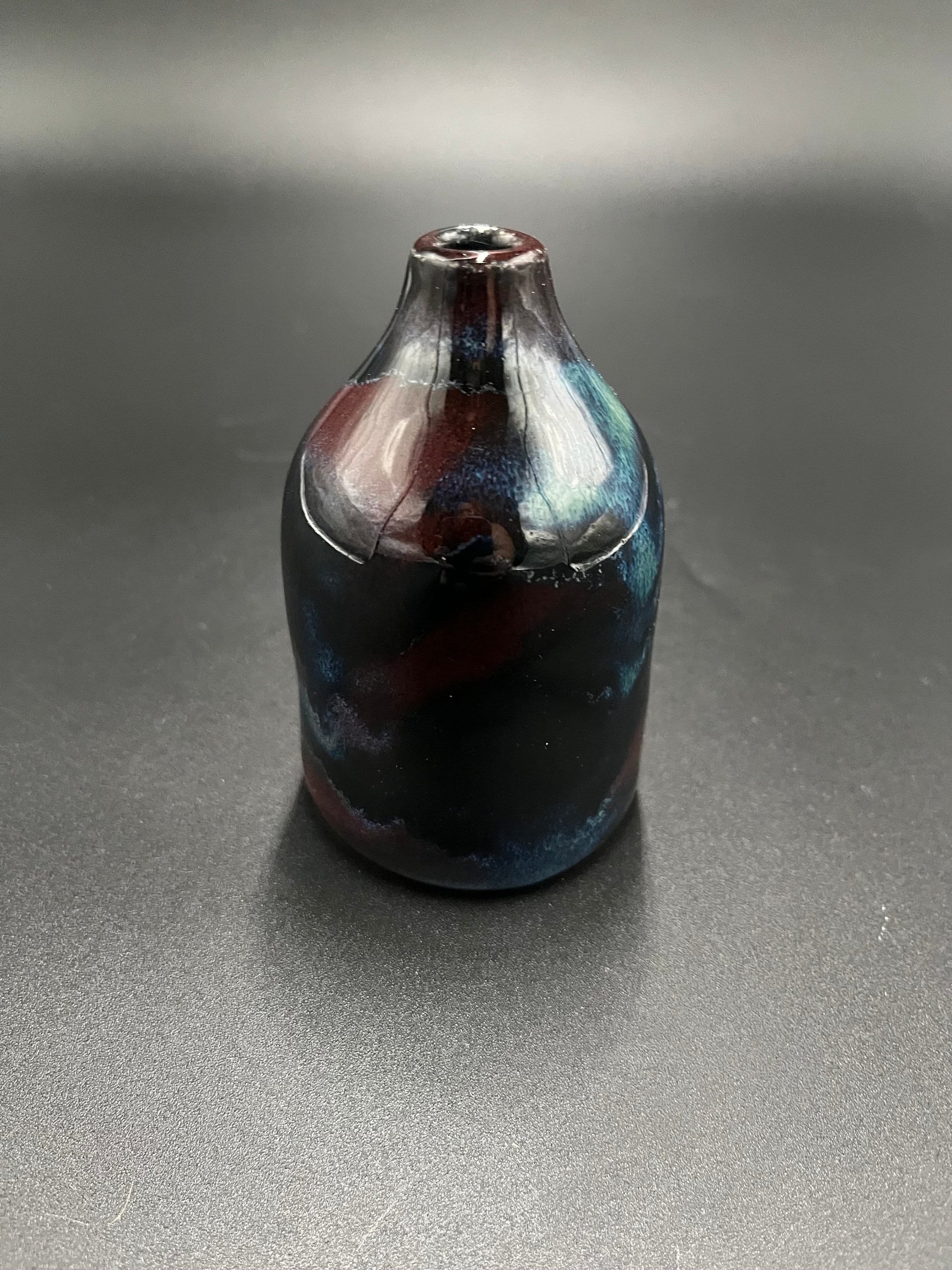 Handmade Northern Lights Ceramic Bud Vase