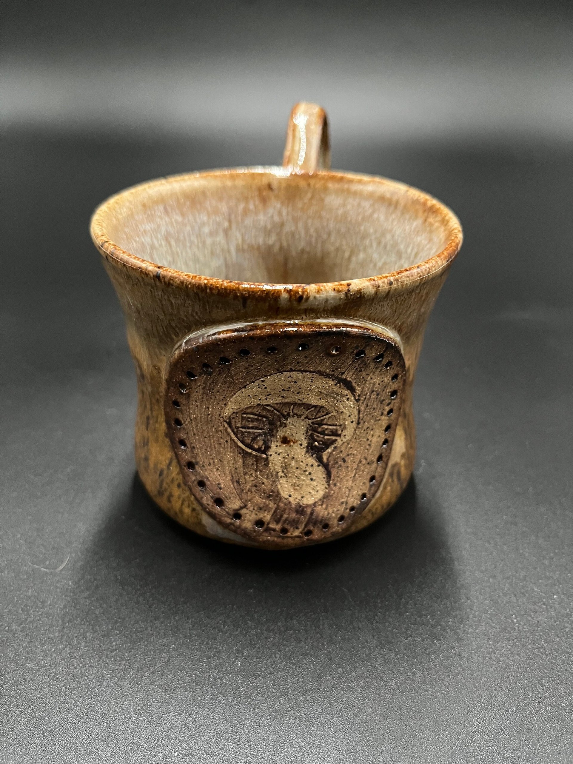Handmade Honey Brown Ceramic Mushroom Mug