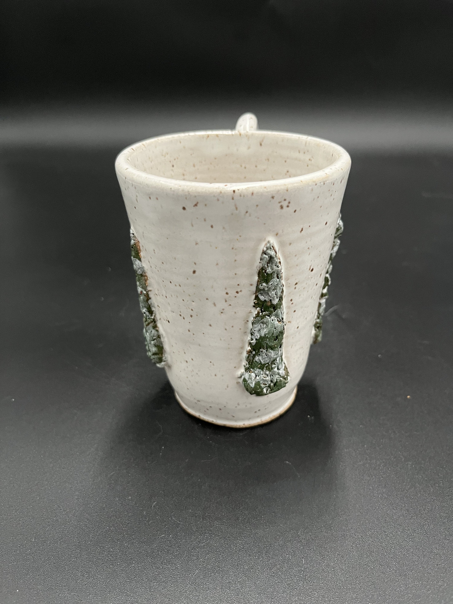 Handmade White Ceramic Christmas Tree Winter Mug