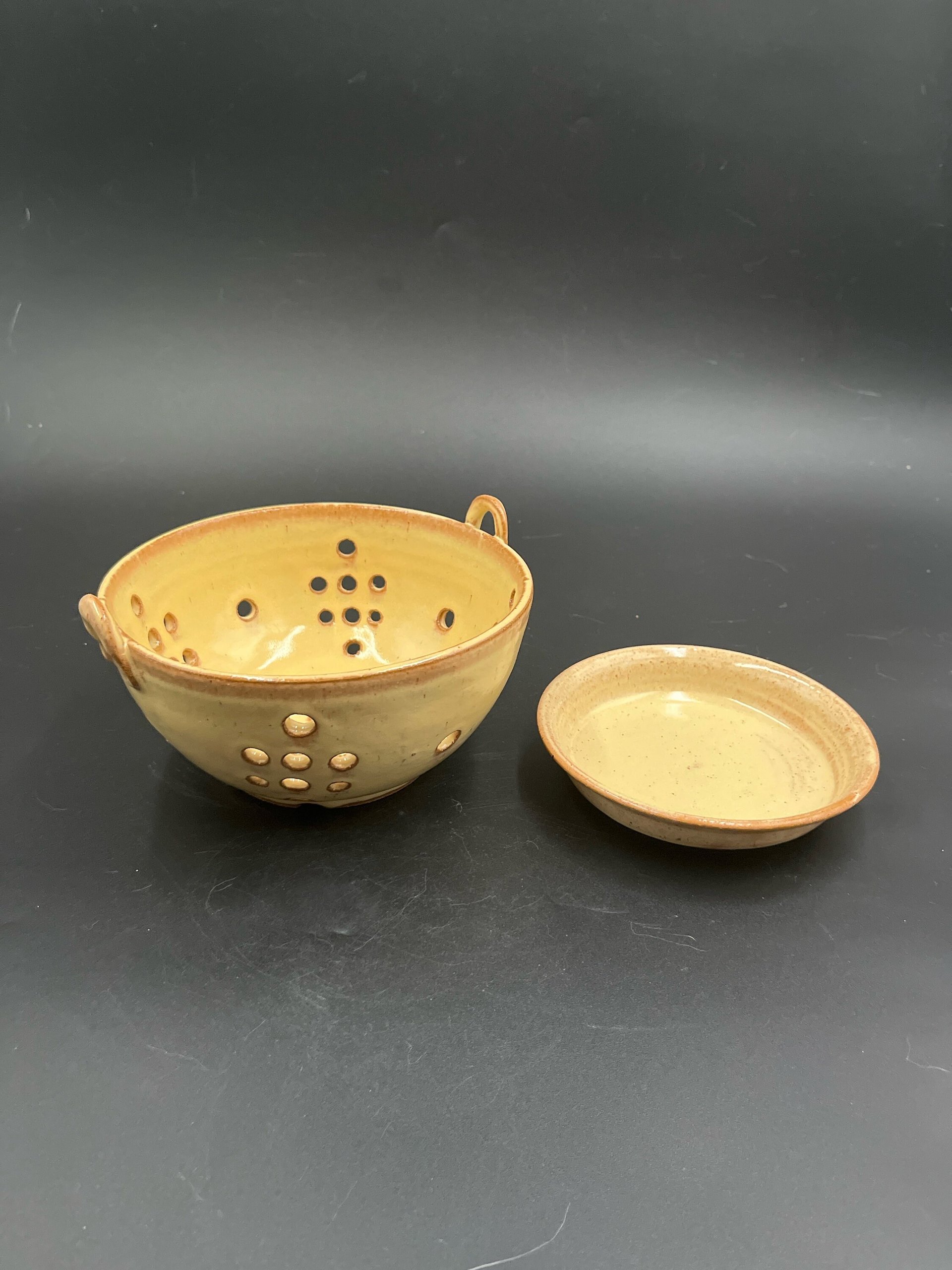 Hand-made Yellow Berry Bowl and Plate