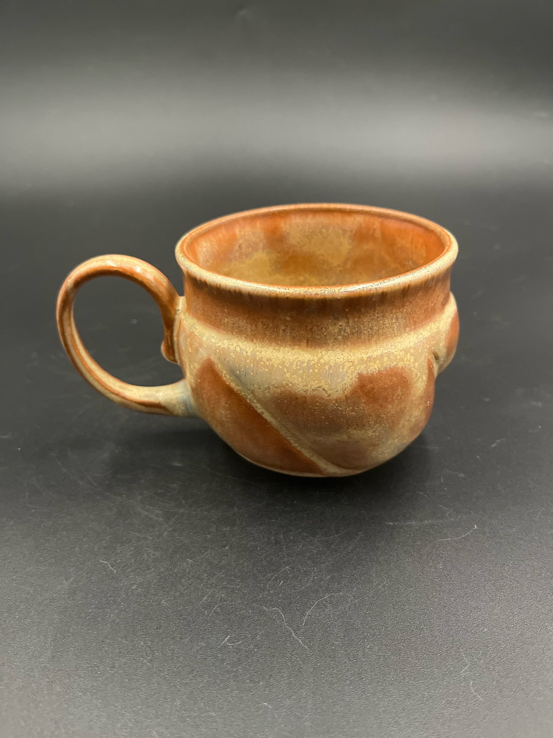 Handmade Carved Golden Yellow Mug