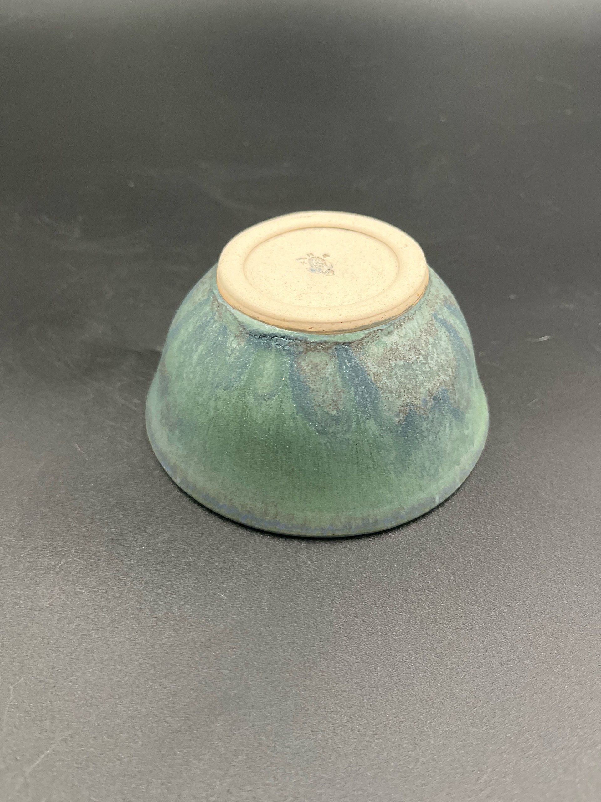 Handmade Tiny Green and Blue Ceramic Bowl