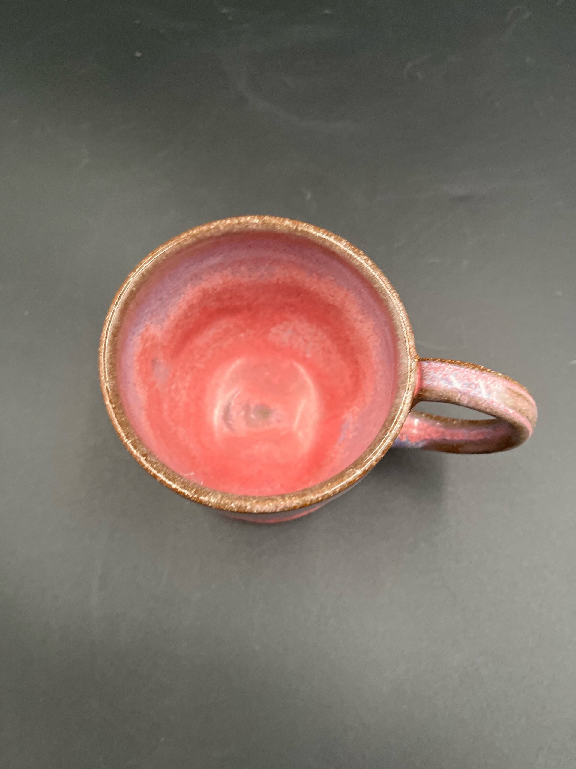 Small Handmade pink and purple ceramic mug