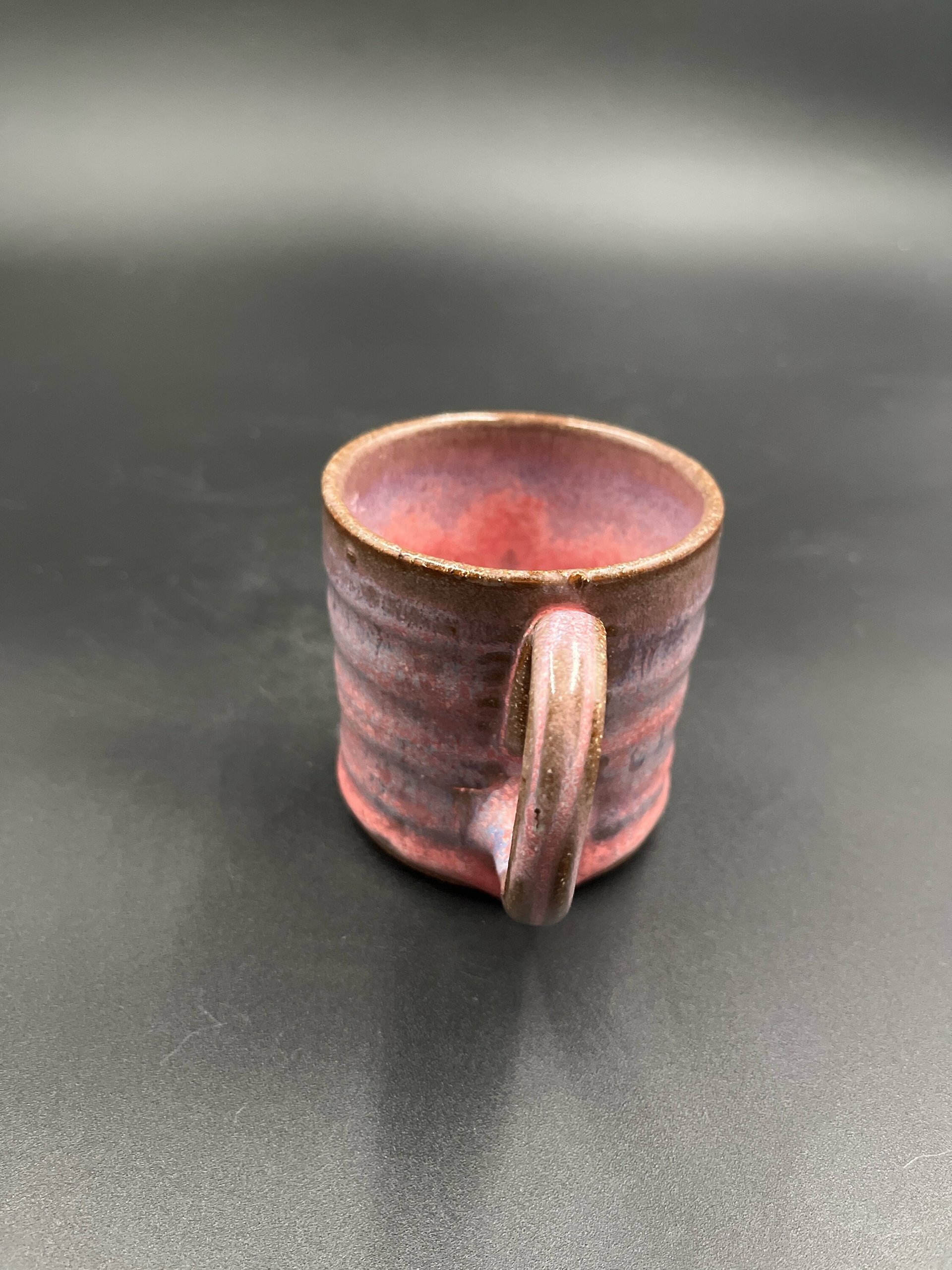 Small Handmade pink and purple ceramic mug