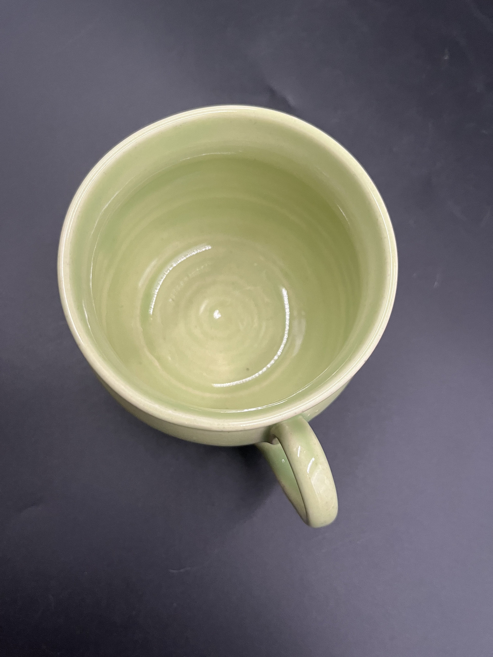 Handmade green ceramic cactus mug