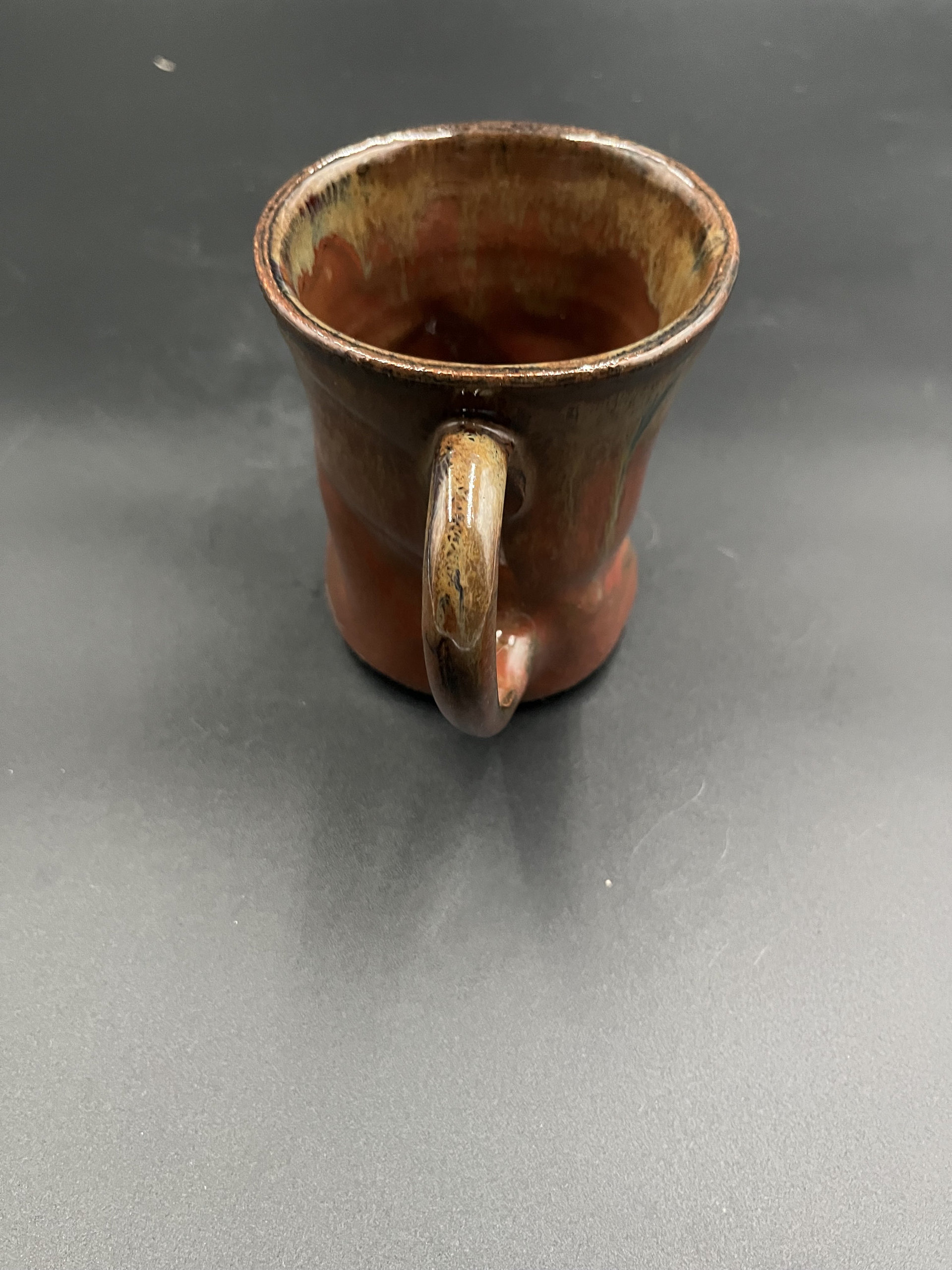 Handmade Earthy Red Carved Ceramic Mug