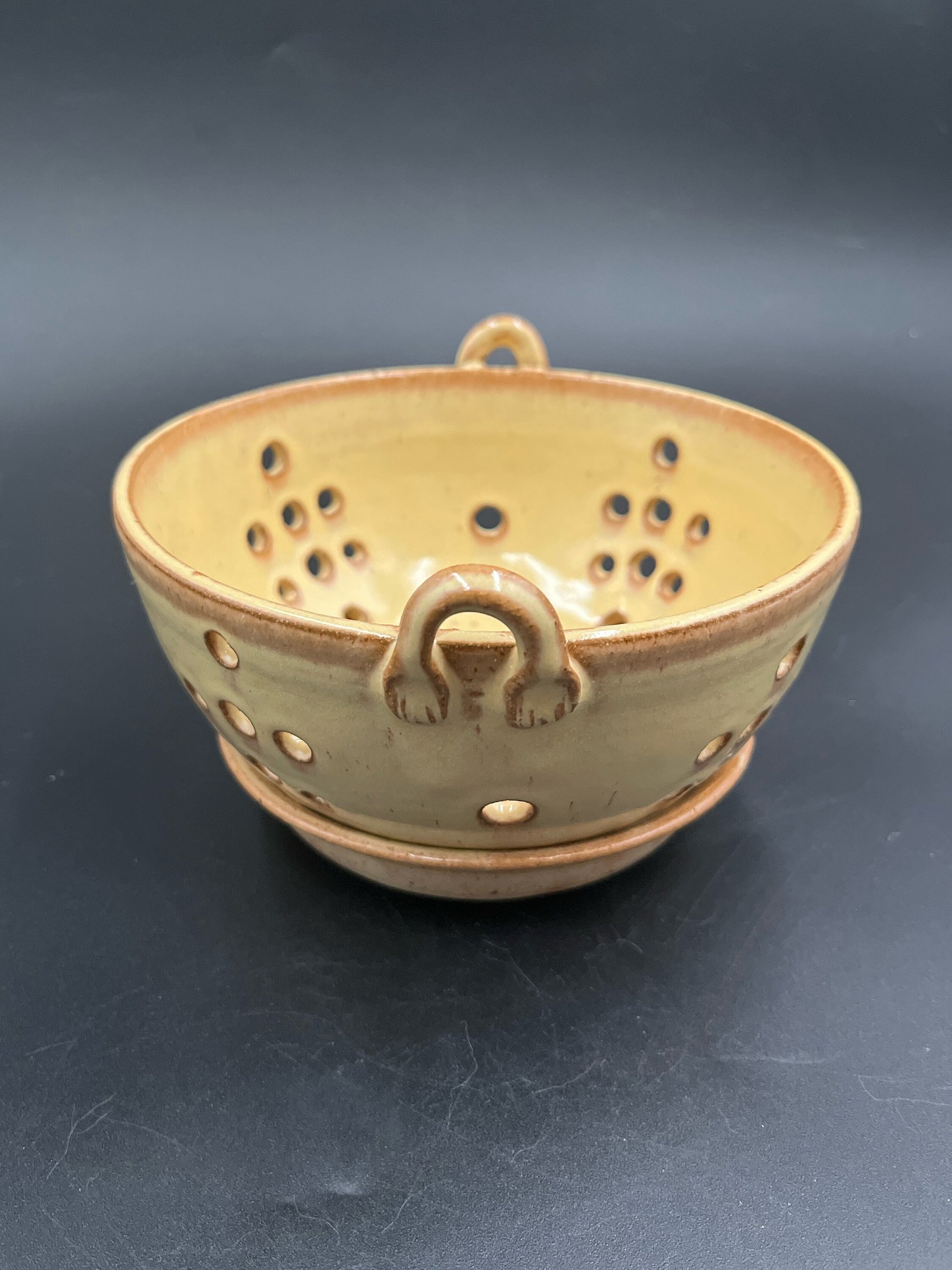 Hand-made Yellow Berry Bowl and Plate