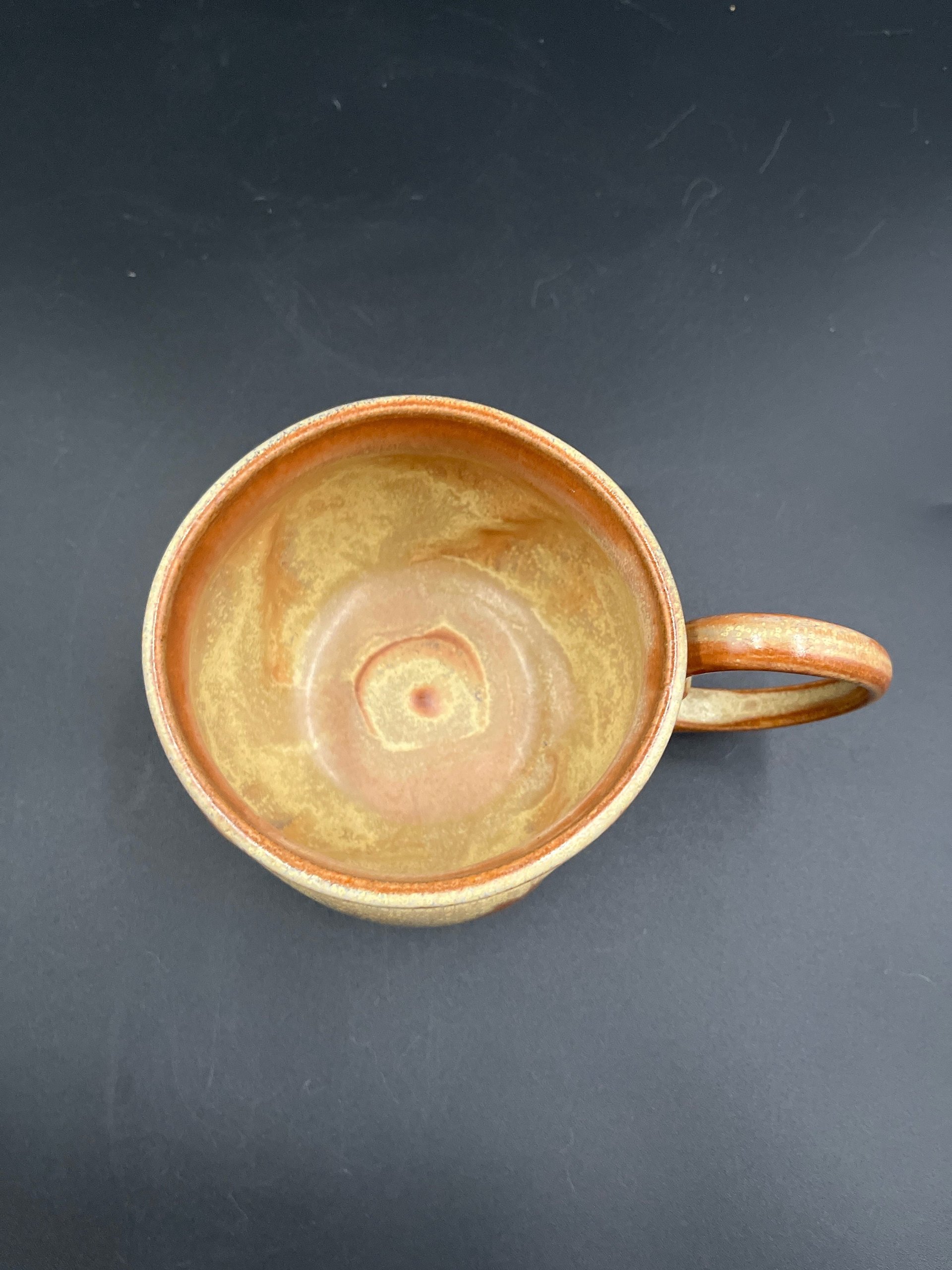 Handmade Carved Golden Yellow Mug