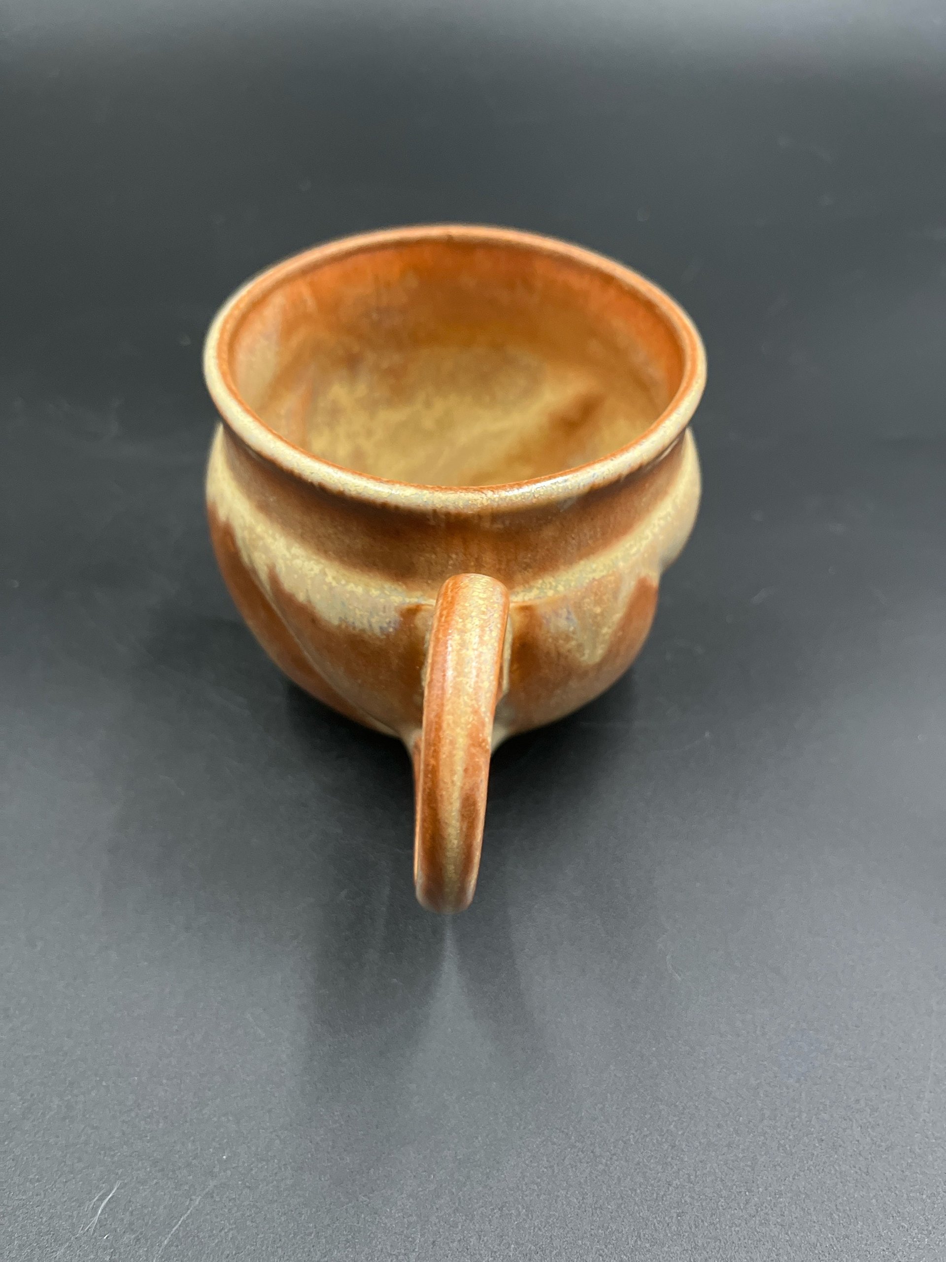 Handmade Carved Golden Yellow Mug