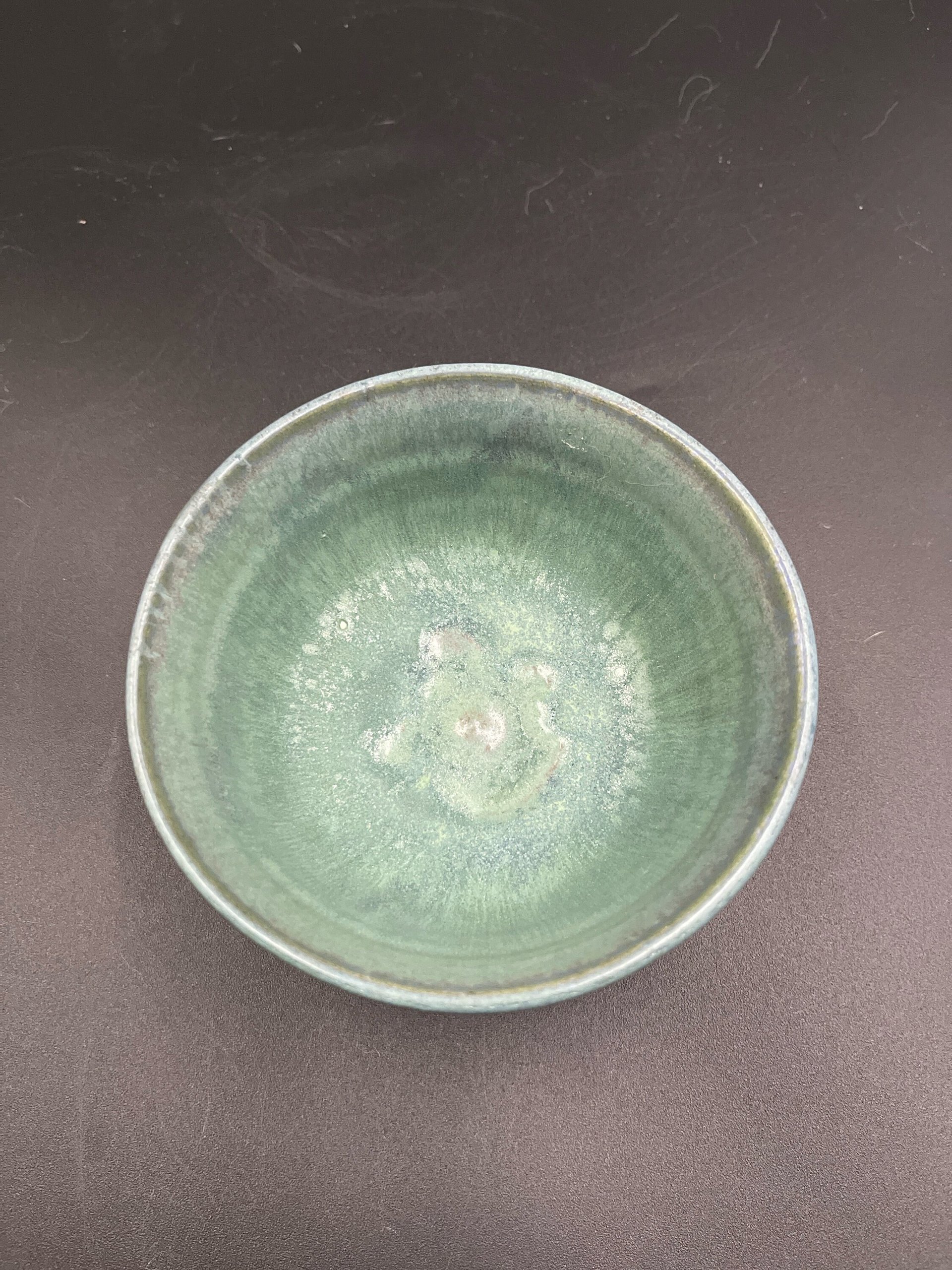 Handmade Tiny Green and Blue Ceramic Bowl