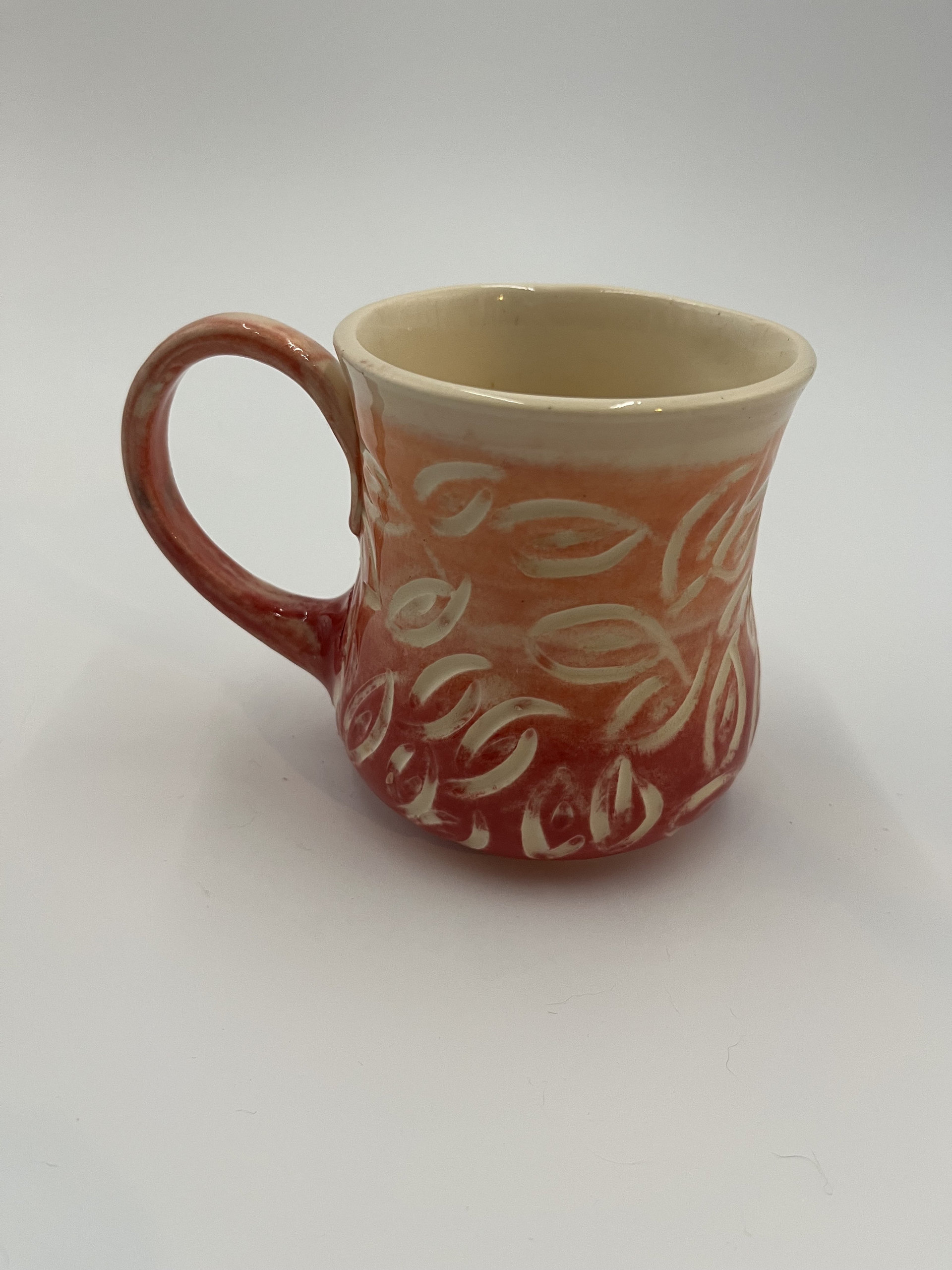 Handmade Sunset Carved Ceramic Mug