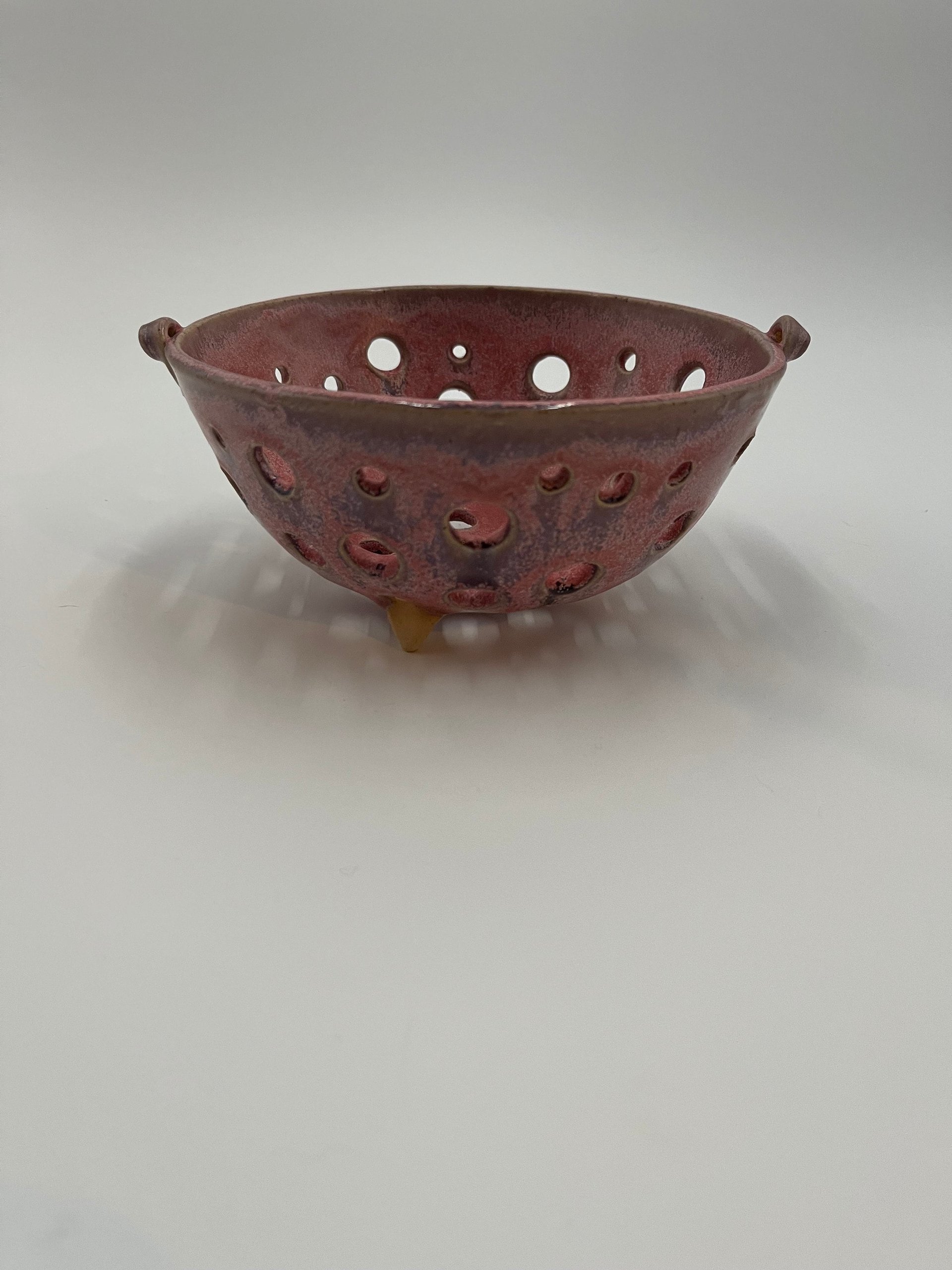 Hand-made Purple-Pink Pedestal Berry Bowl