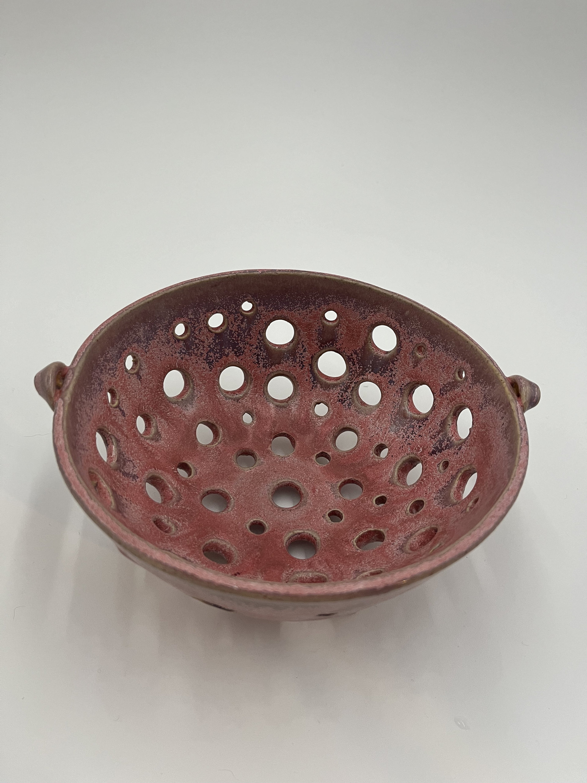 Hand-made Purple-Pink Pedestal Berry Bowl