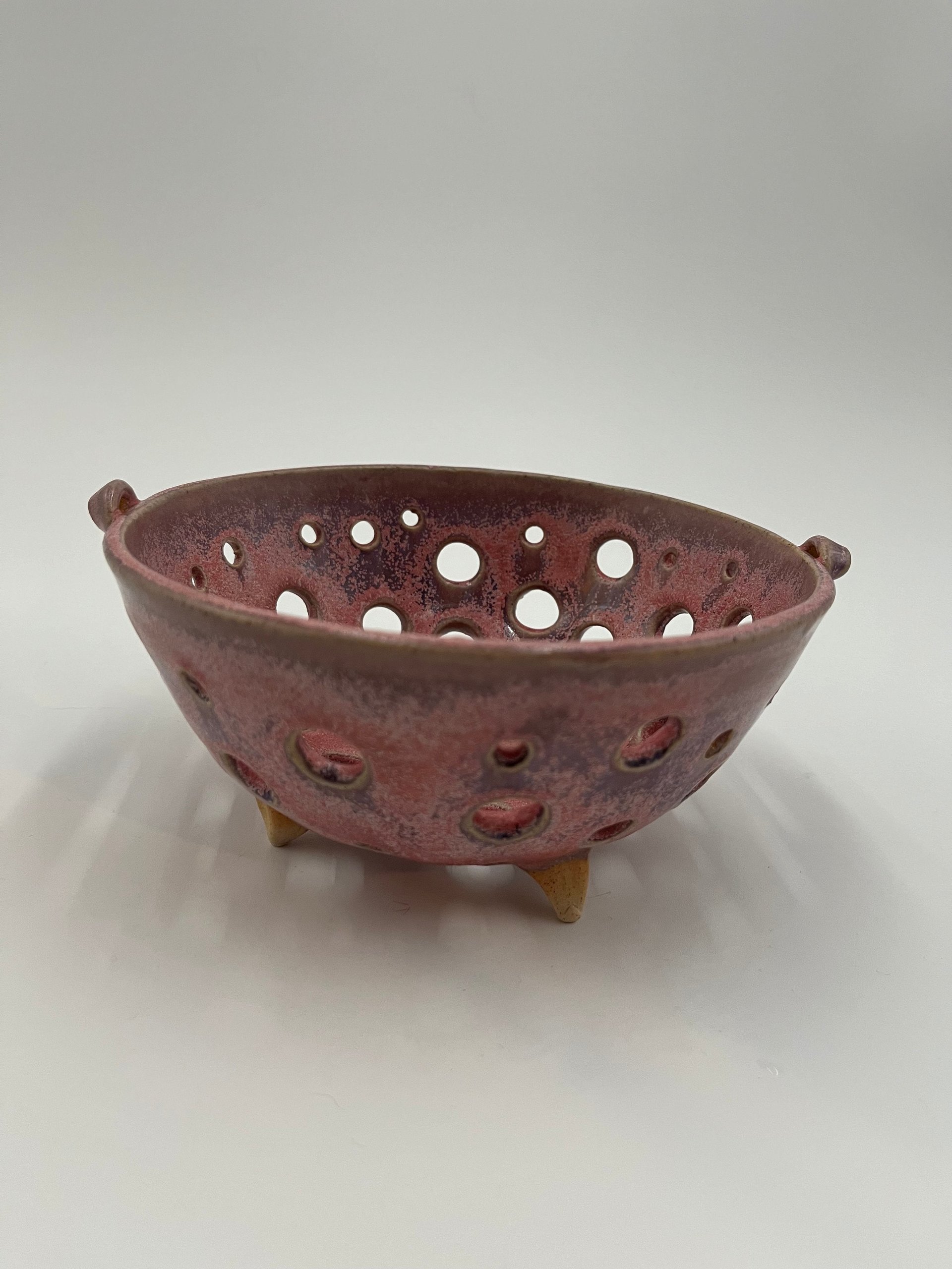 Hand-made Purple-Pink Pedestal Berry Bowl