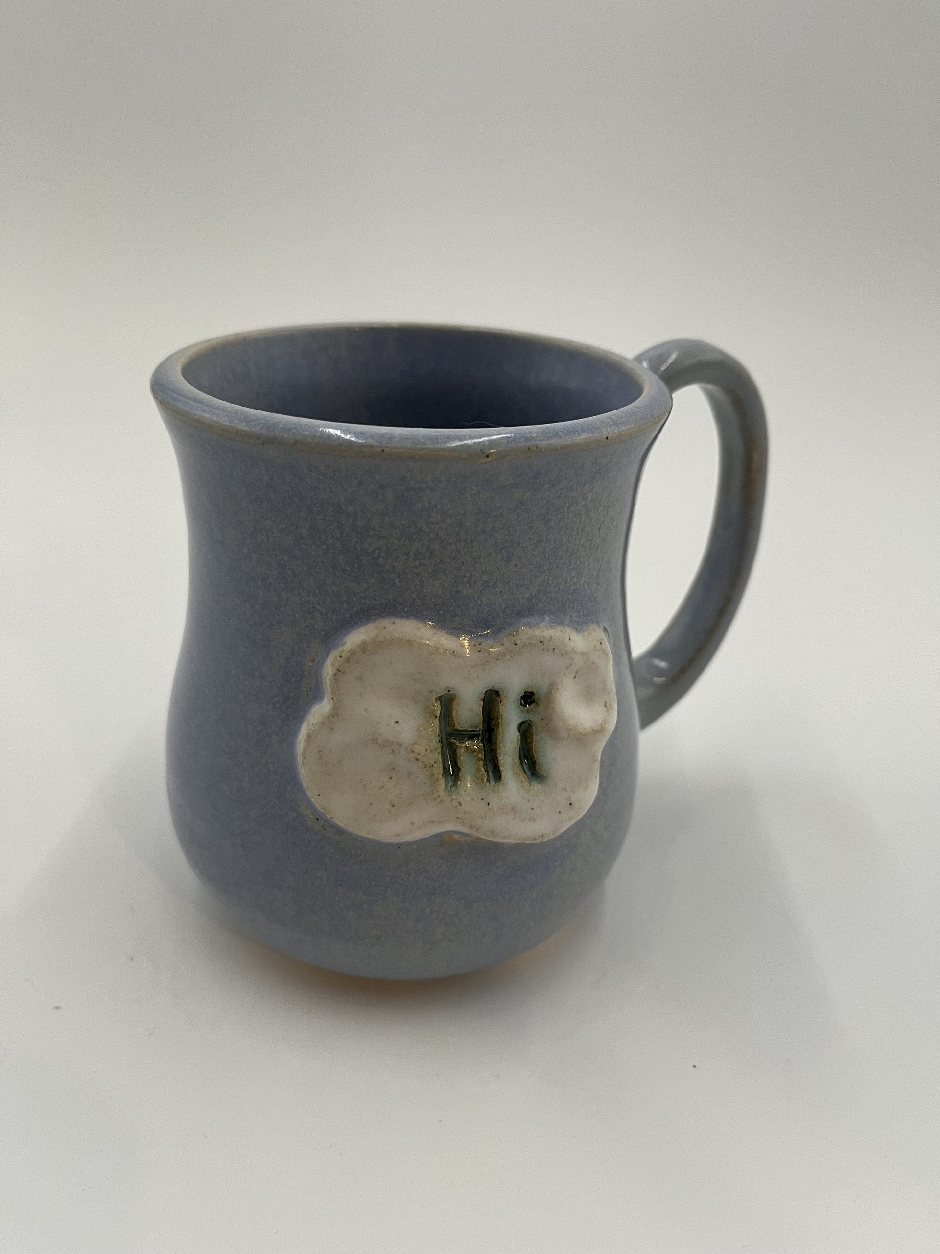 Handmade Light Blue “HI” Ceramic Mug