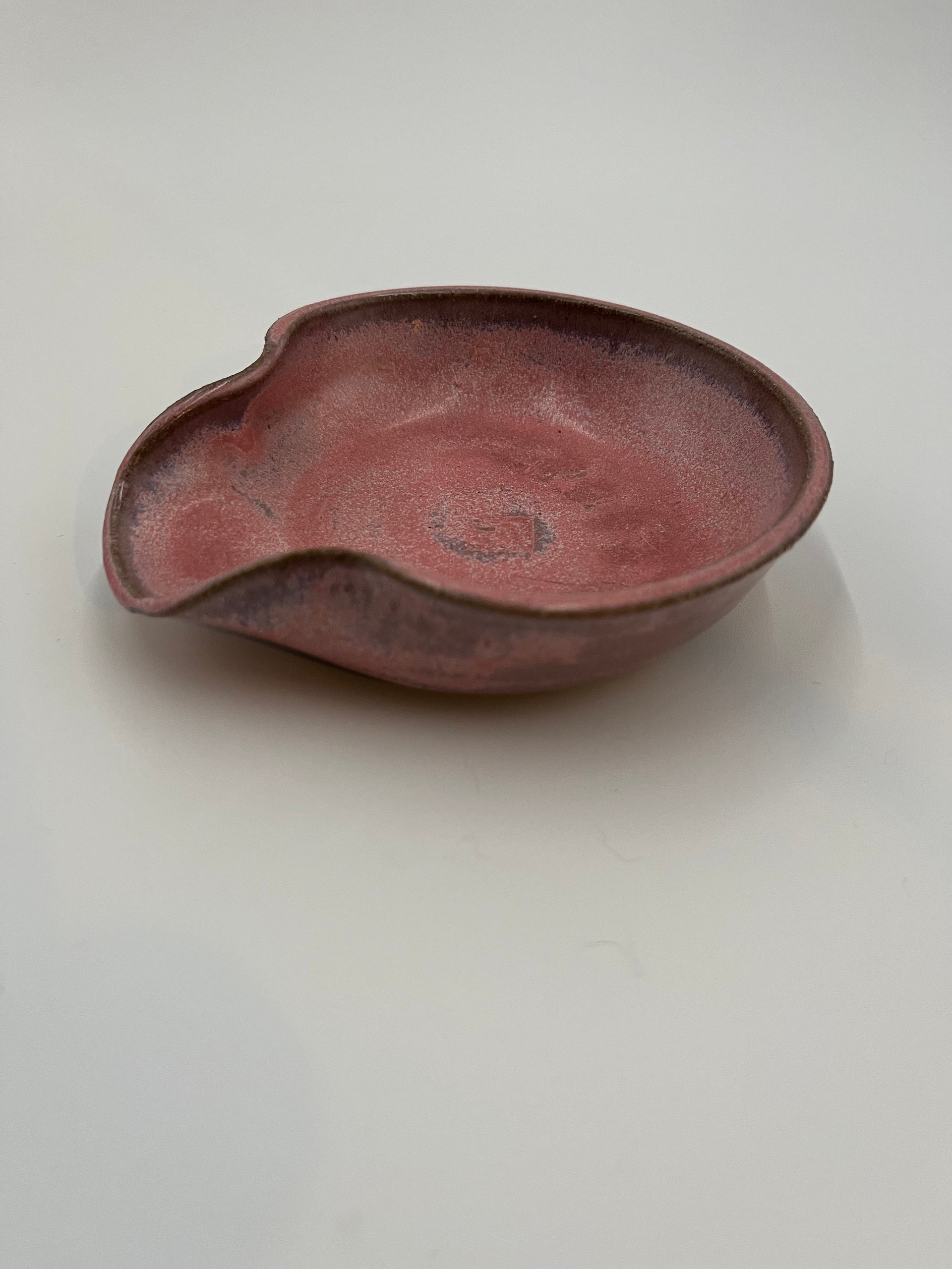 Handmade Pink-Purple Ceramic Spoon Rest