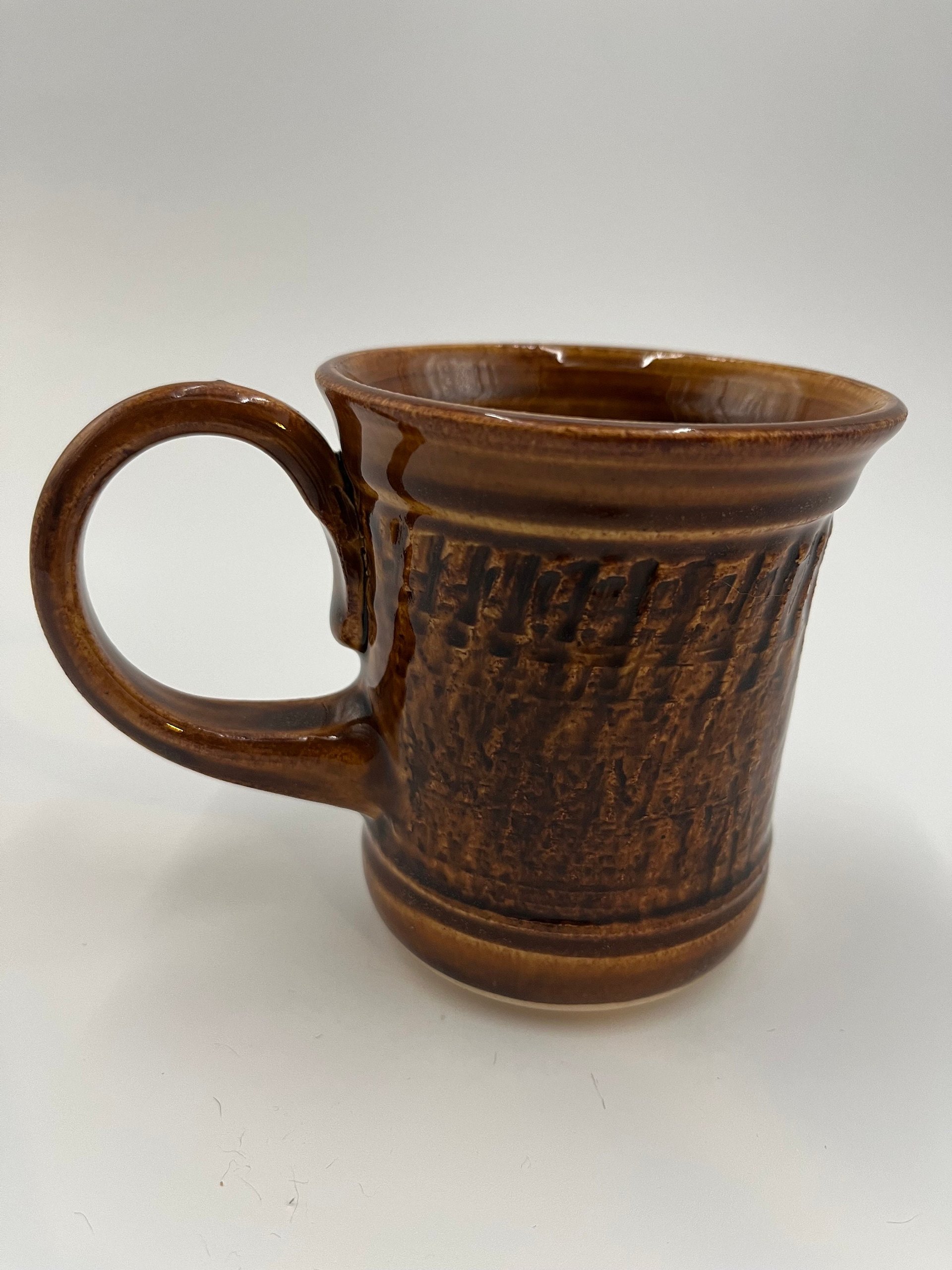 Handmade Ceramic Honey Glazed Chattered Mug