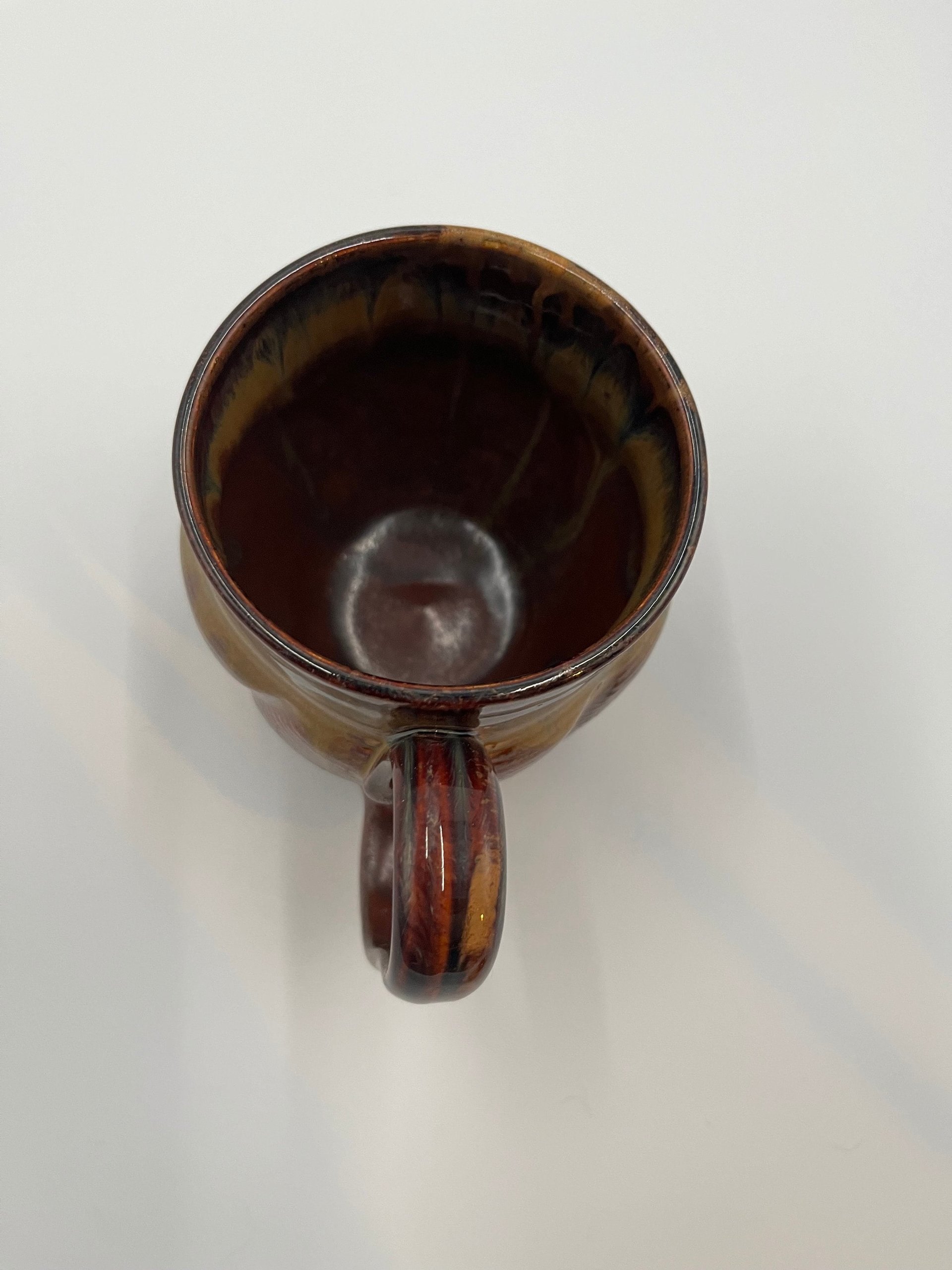 Handmade Earthy Red Carved Ceramic Mug with a lid