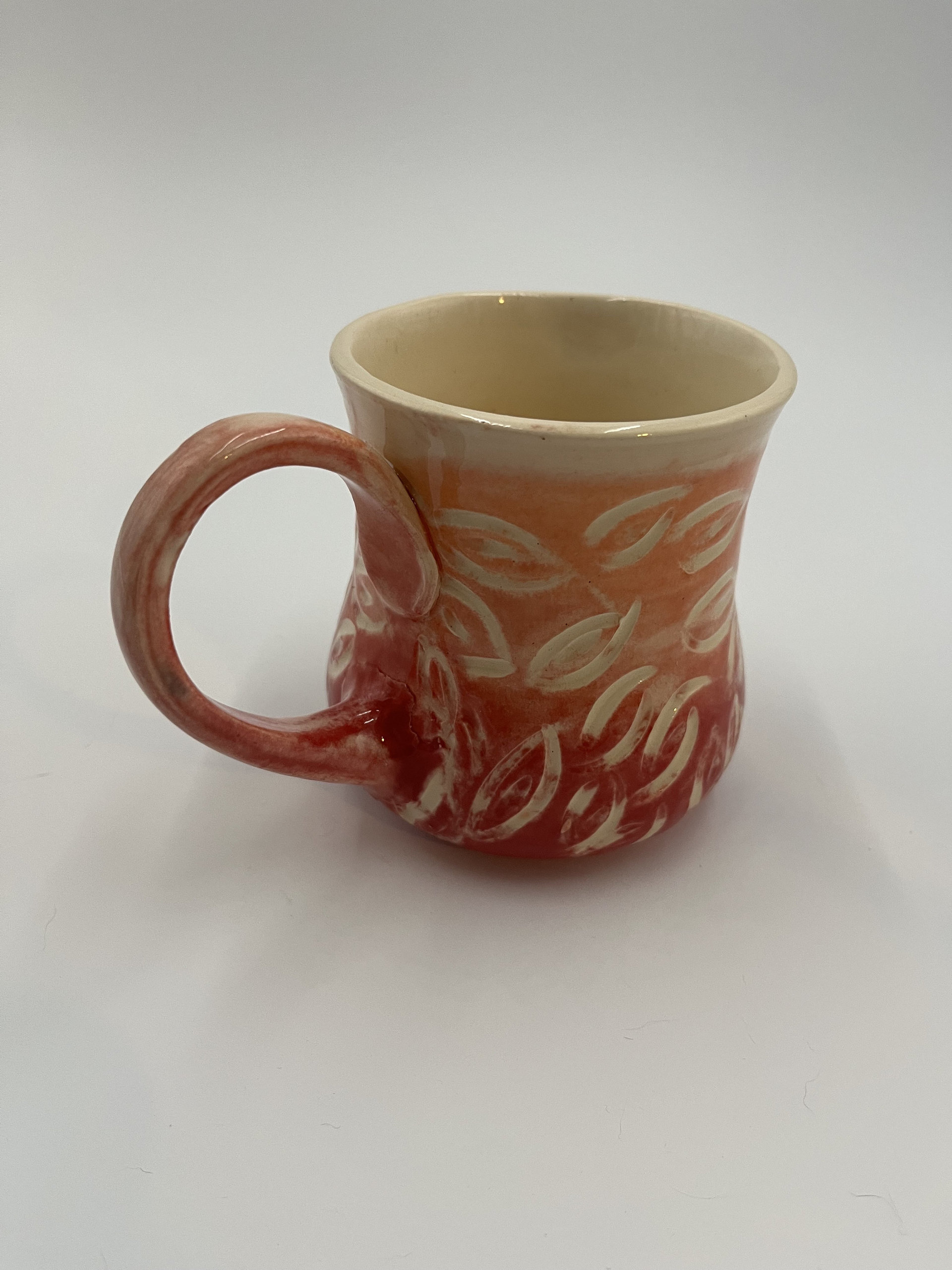 Handmade Sunset Carved Ceramic Mug