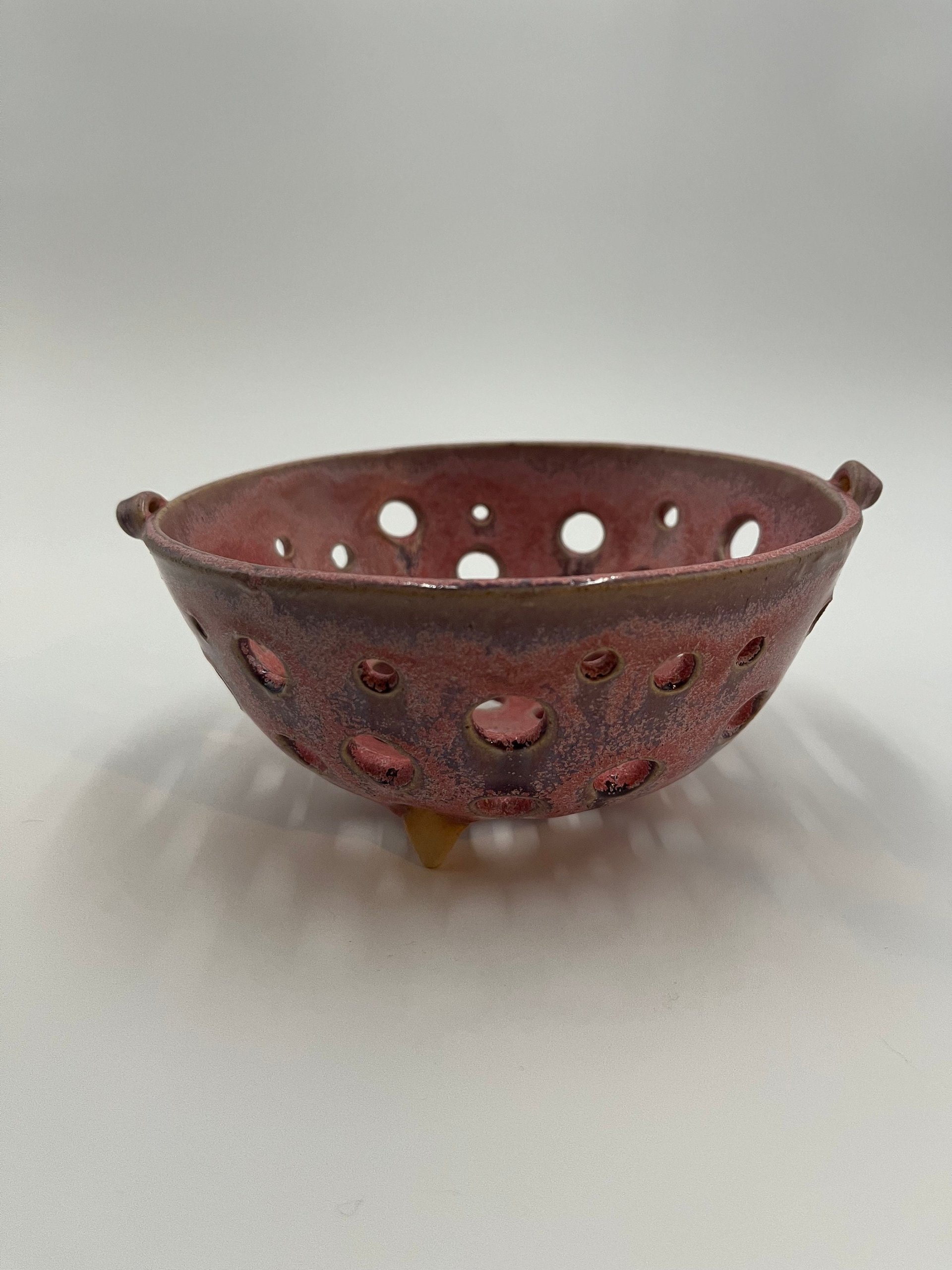 Hand-made Purple-Pink Pedestal Berry Bowl