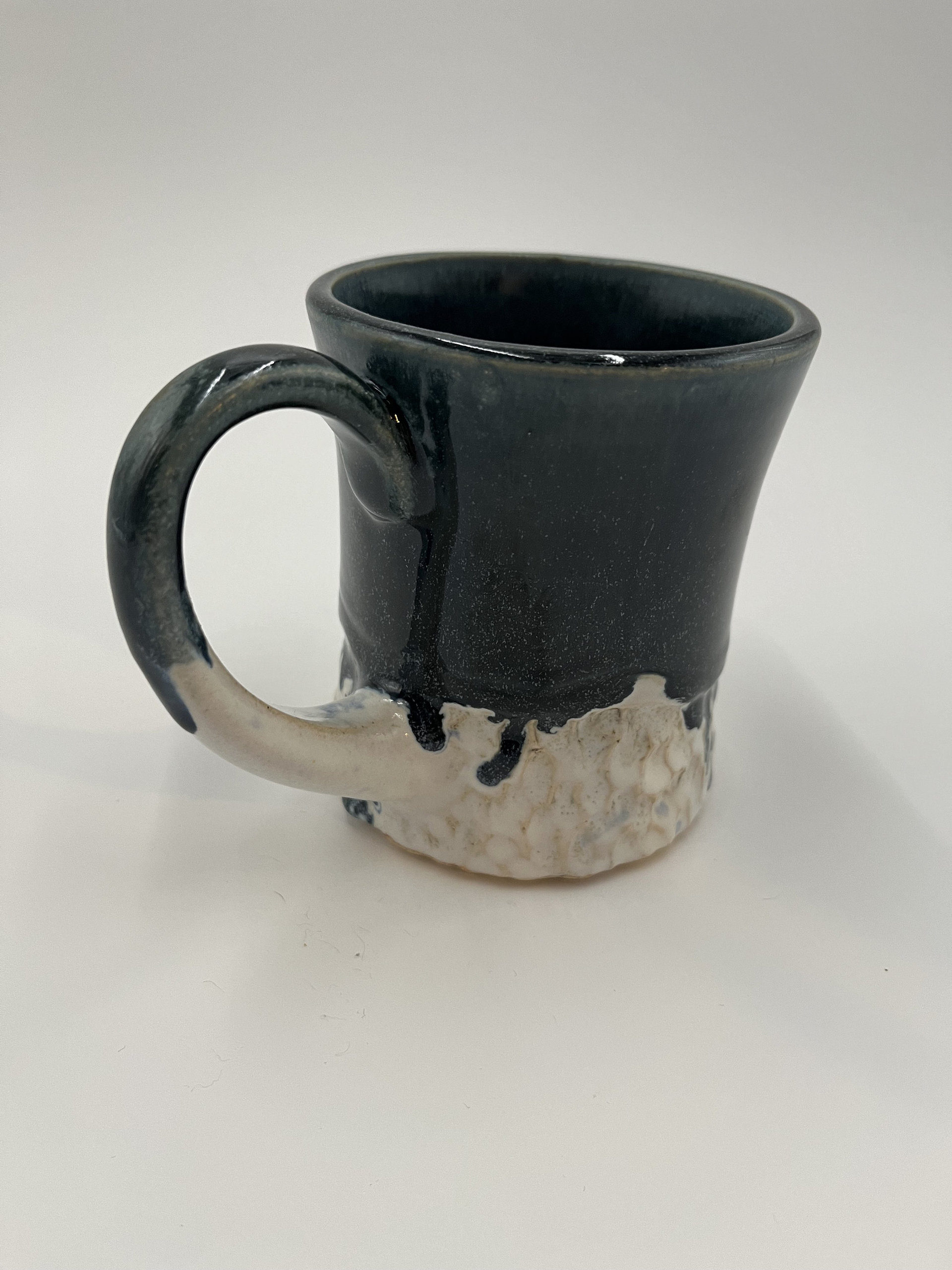 Handmade Carved Blue and White Mug