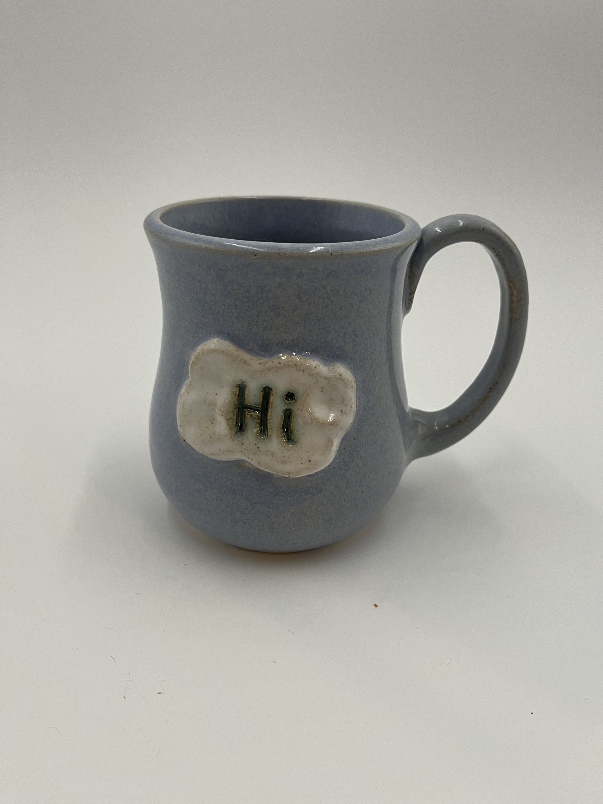 Handmade Light Blue “HI” Ceramic Mug