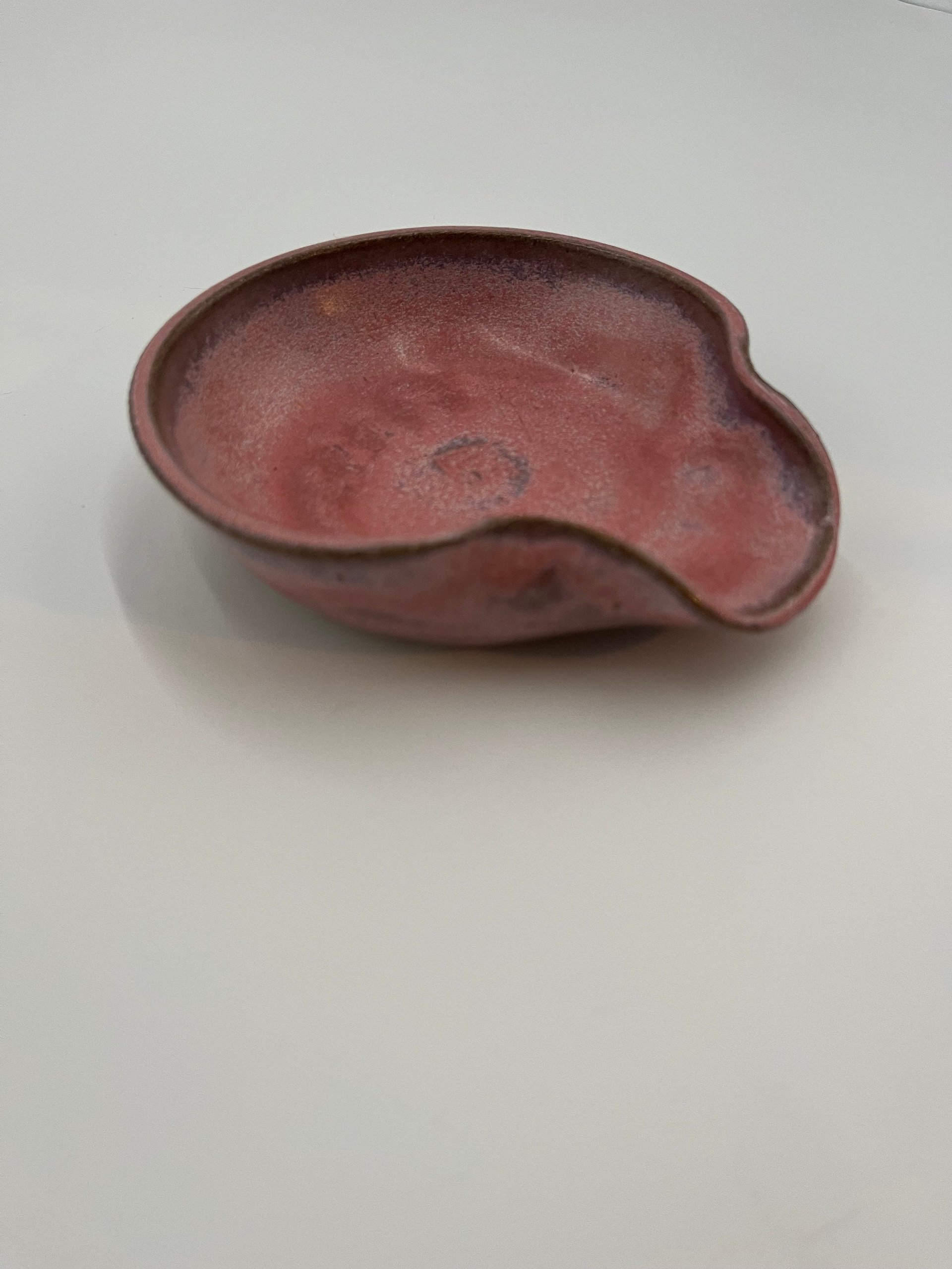 Handmade Pink-Purple Ceramic Spoon Rest