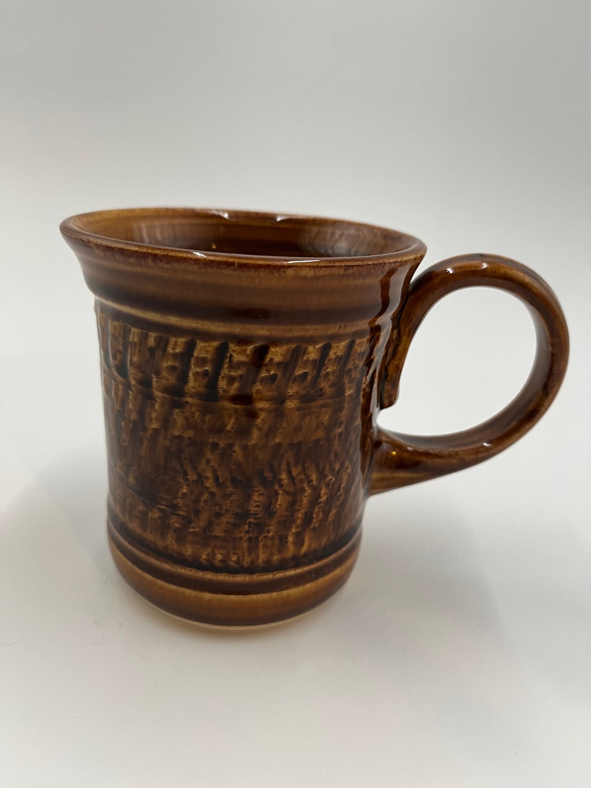 Handmade Ceramic Honey Glazed Chattered Mug