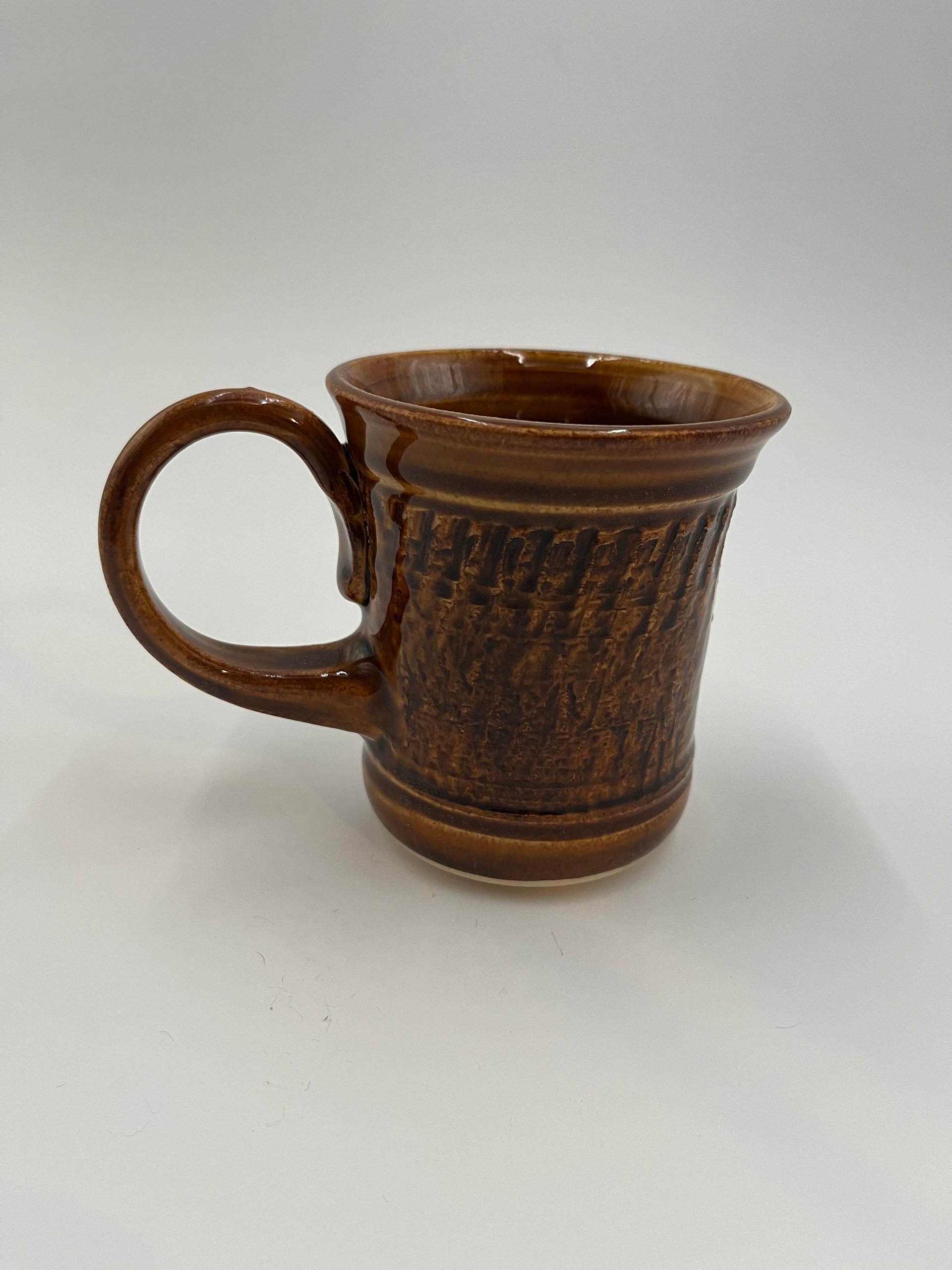 Handmade Ceramic Honey Glazed Chattered Mug